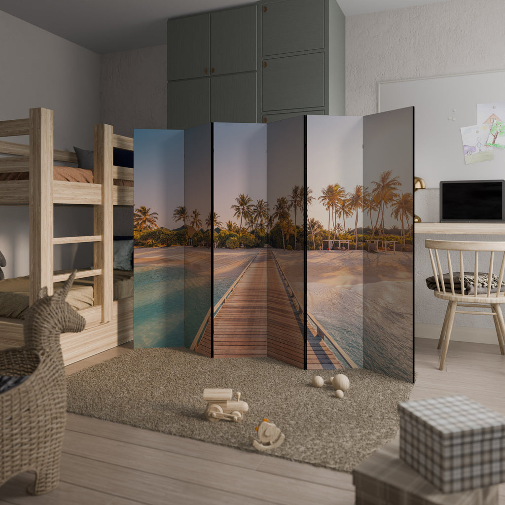 SUNSET SANDSCAPE JOURNEY Decorative 6-Panel Room Divider