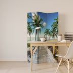 BREEZY COASTAL RETREAT Dekorativer Paravent - 3-teilig