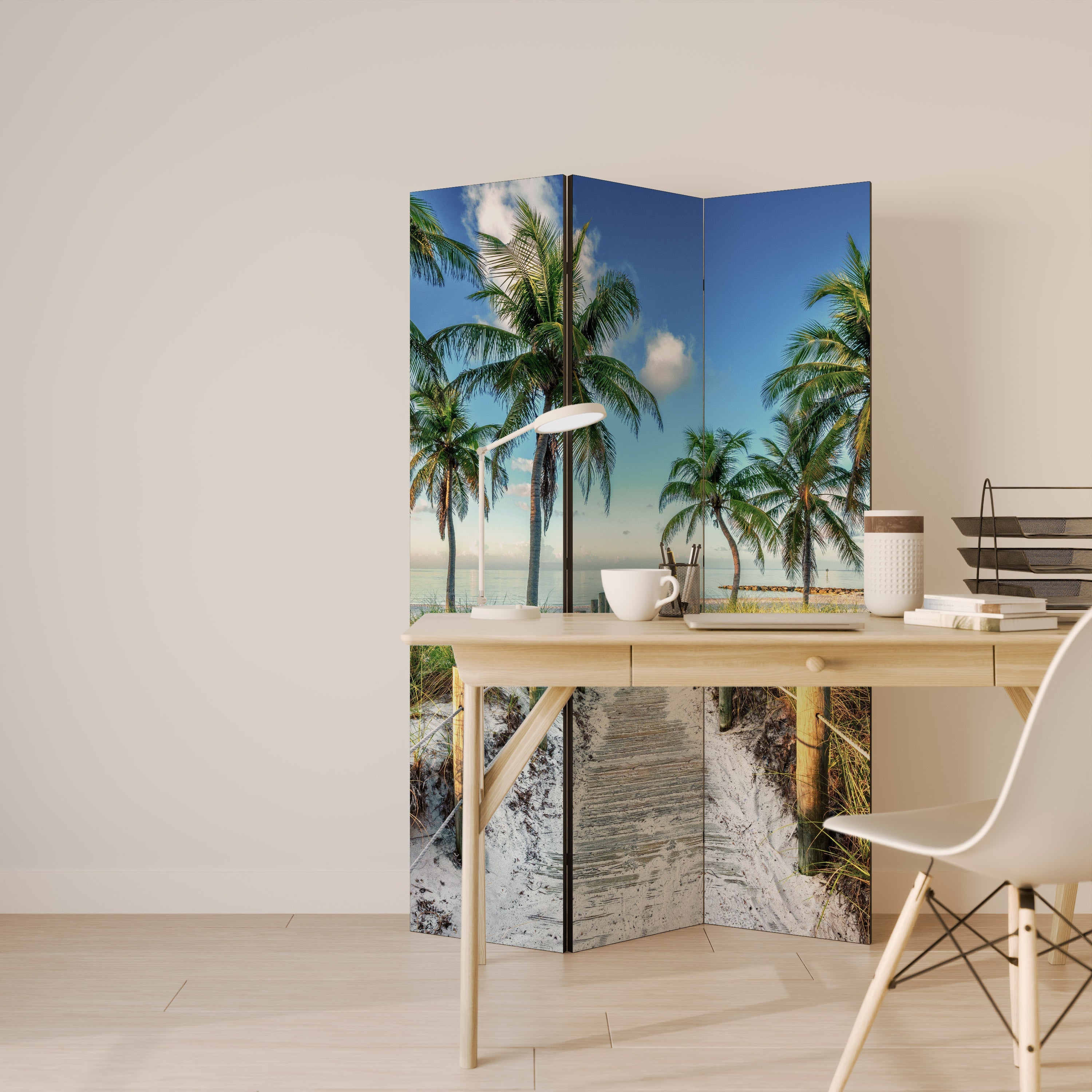 BREEZY COASTAL RETREAT Dekorativer 3-teiliger Raumteiler