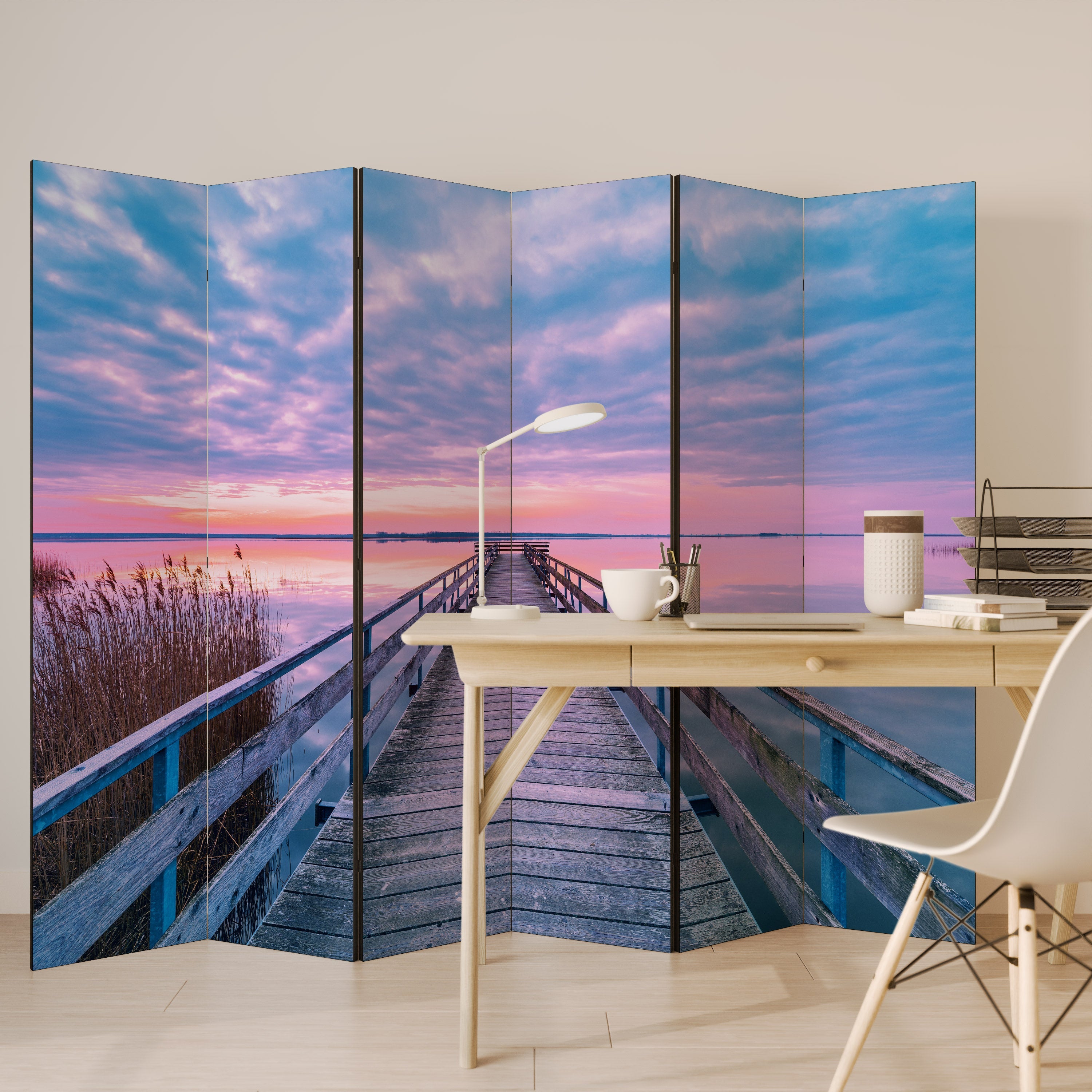 Dekorativer 6-teiliger Raumteiler PASTEL PROMENADE