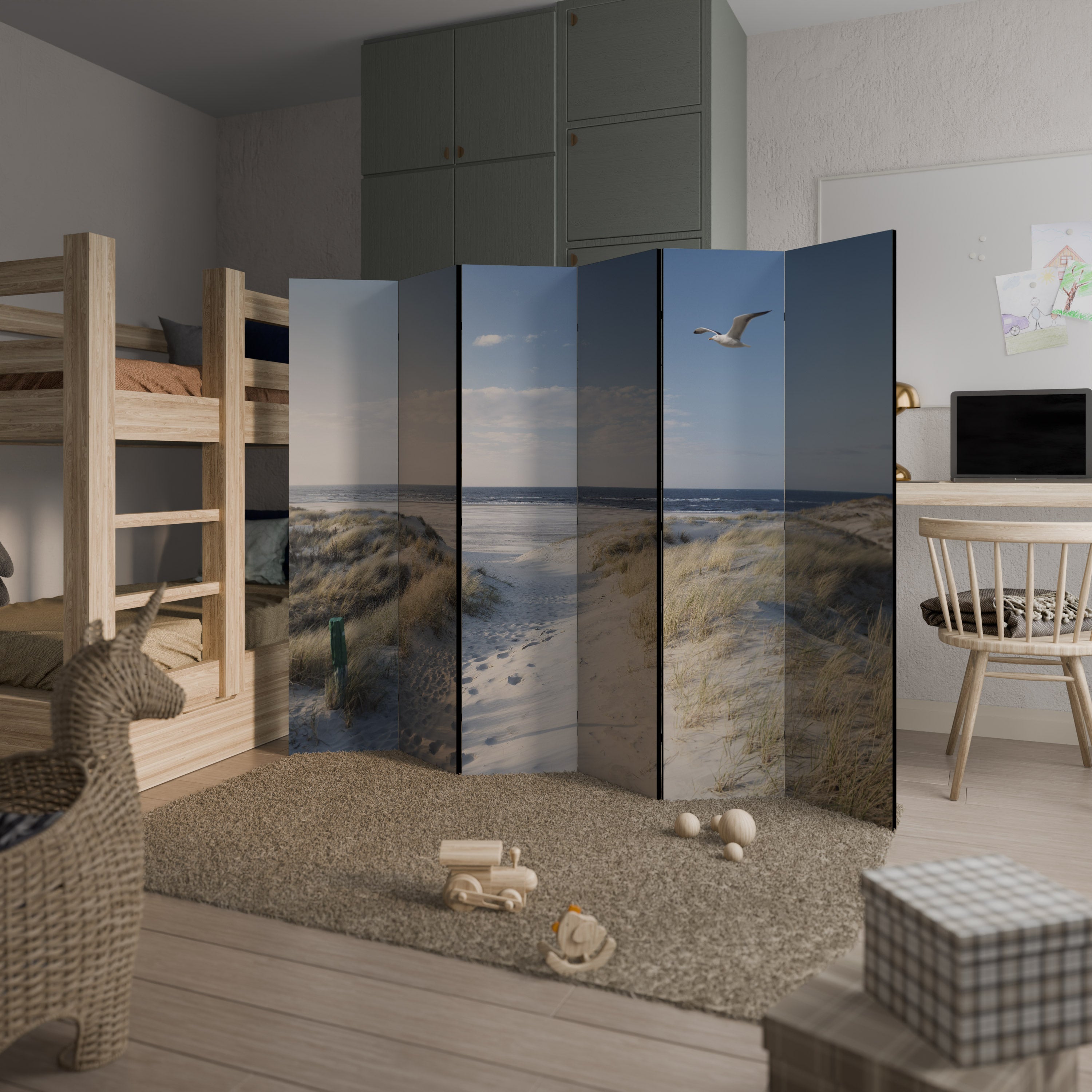 SEASIDE DREAMING 6-Panel Room Divider