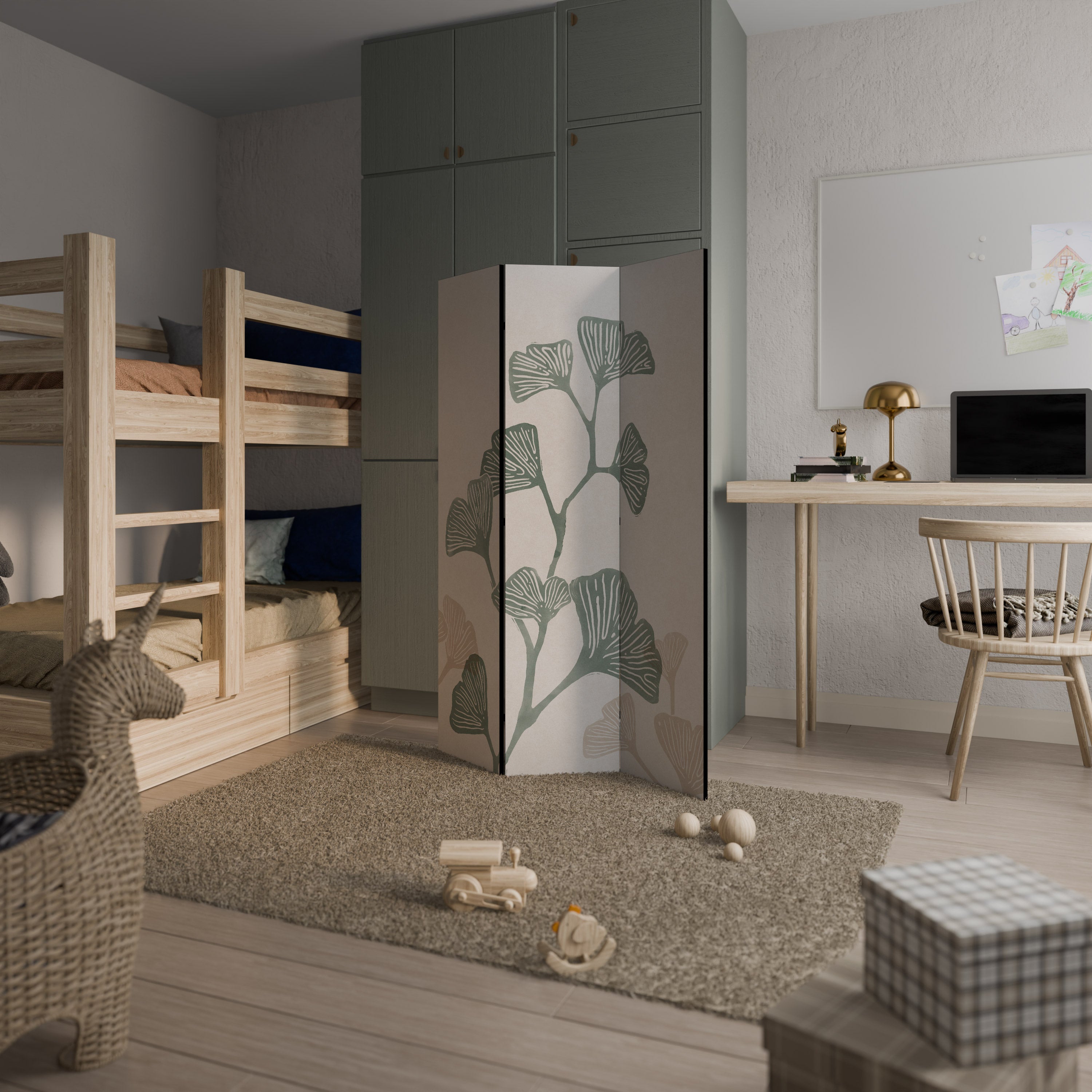 THE GOST OF GINKGO Decorative 3-Panel Room Divider