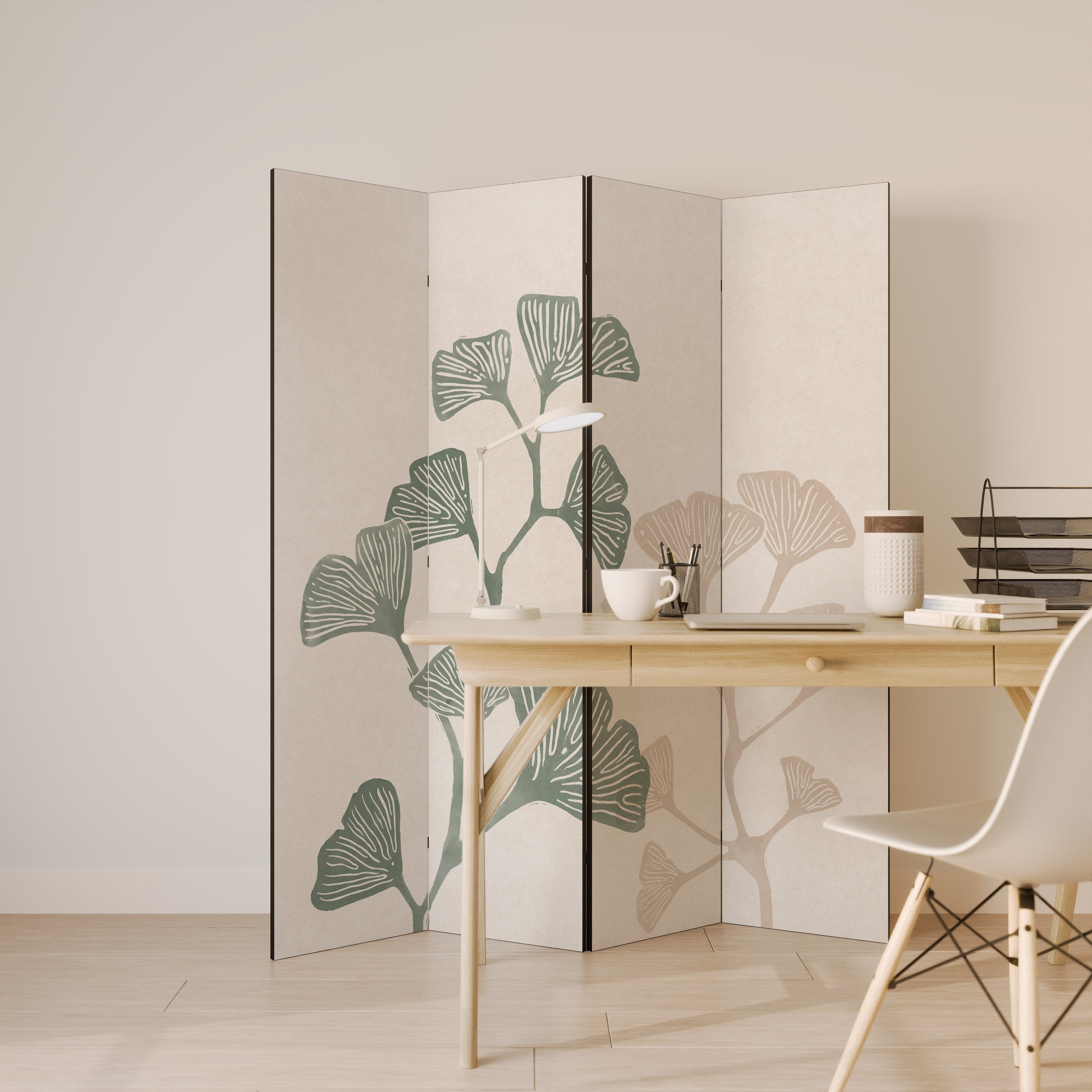 THE GOST OF GINKGO Dekorativer 4-teiliger Raumteiler