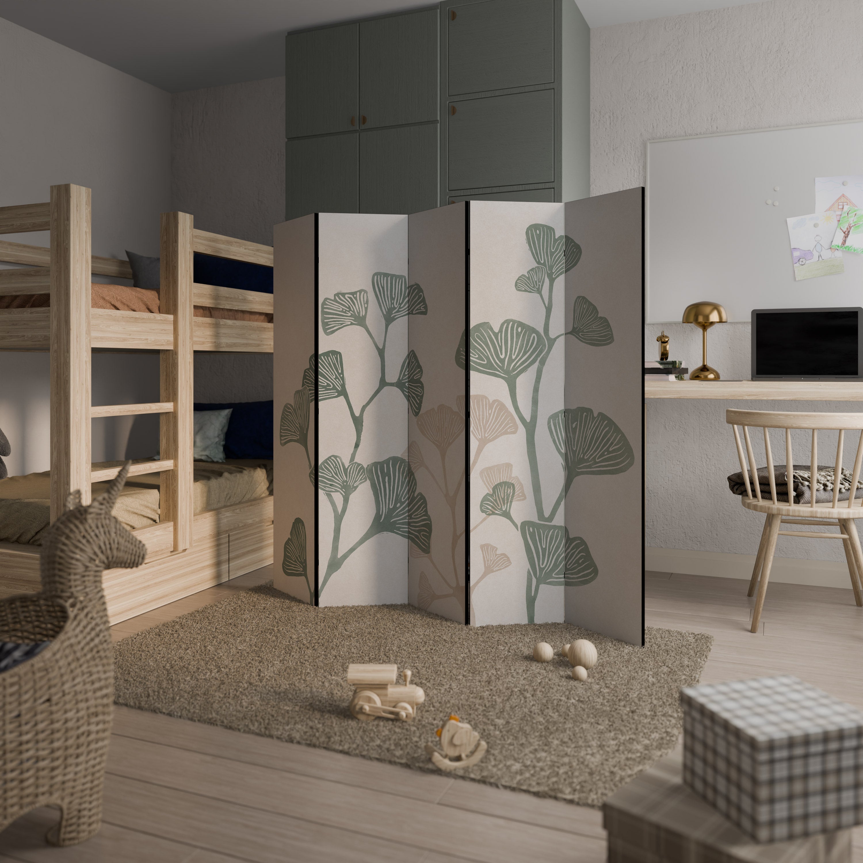 THE GOST OF GINKGO Decorative 5-Panel Room Divider
