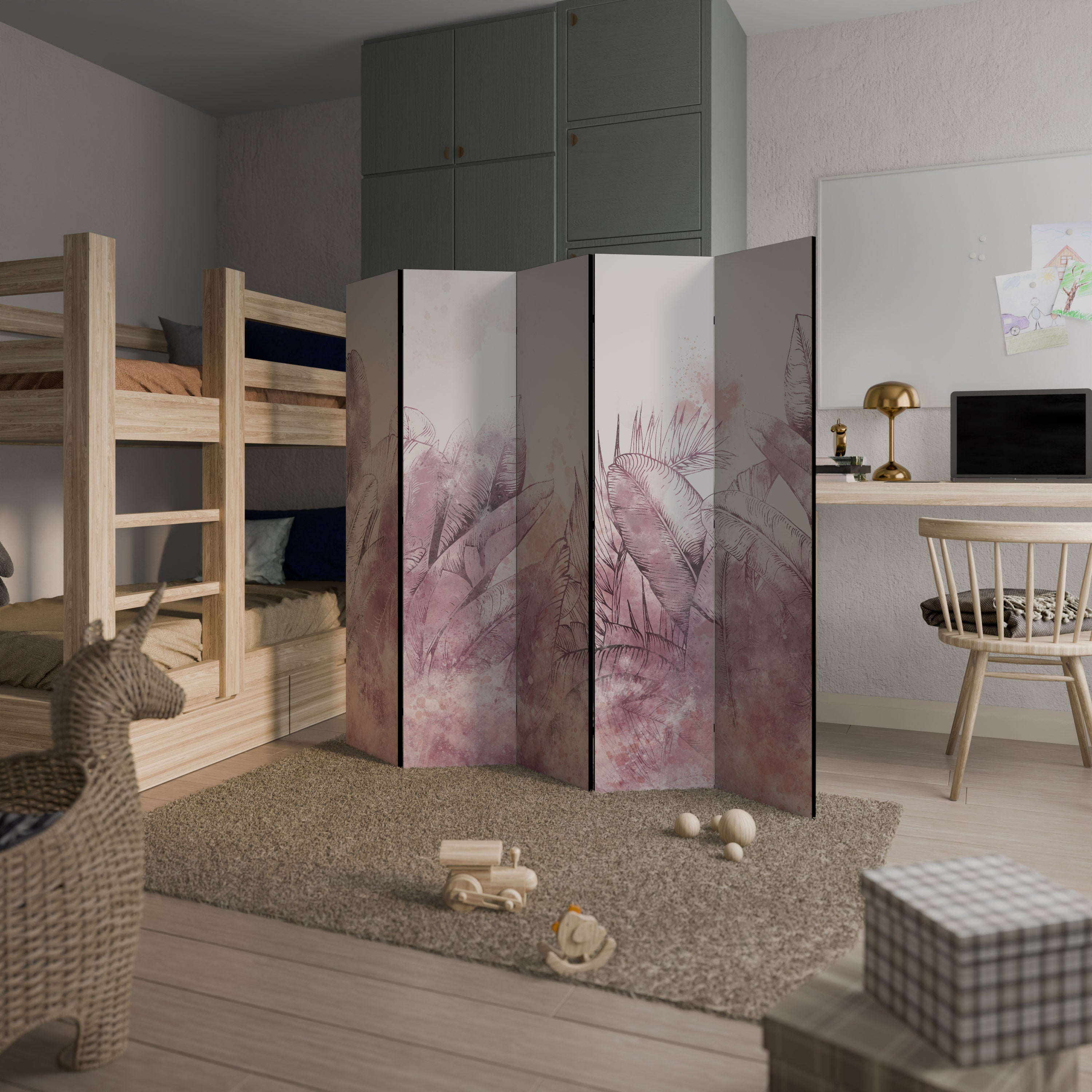 TROPICAL GLAM Decorative 5-Panel Room Divider