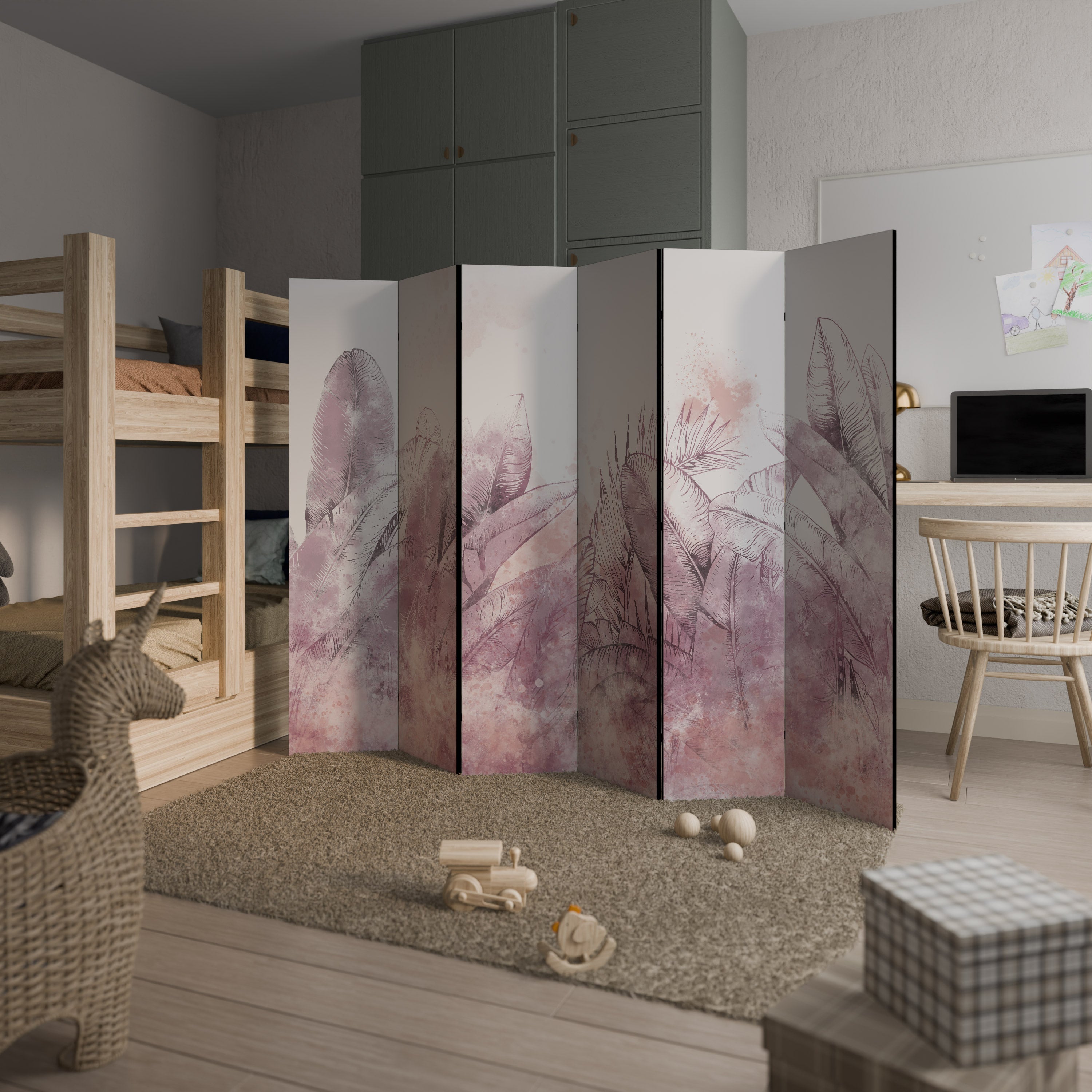 TROPICAL GLAM Dekorativer 6-teiliger Raumteiler