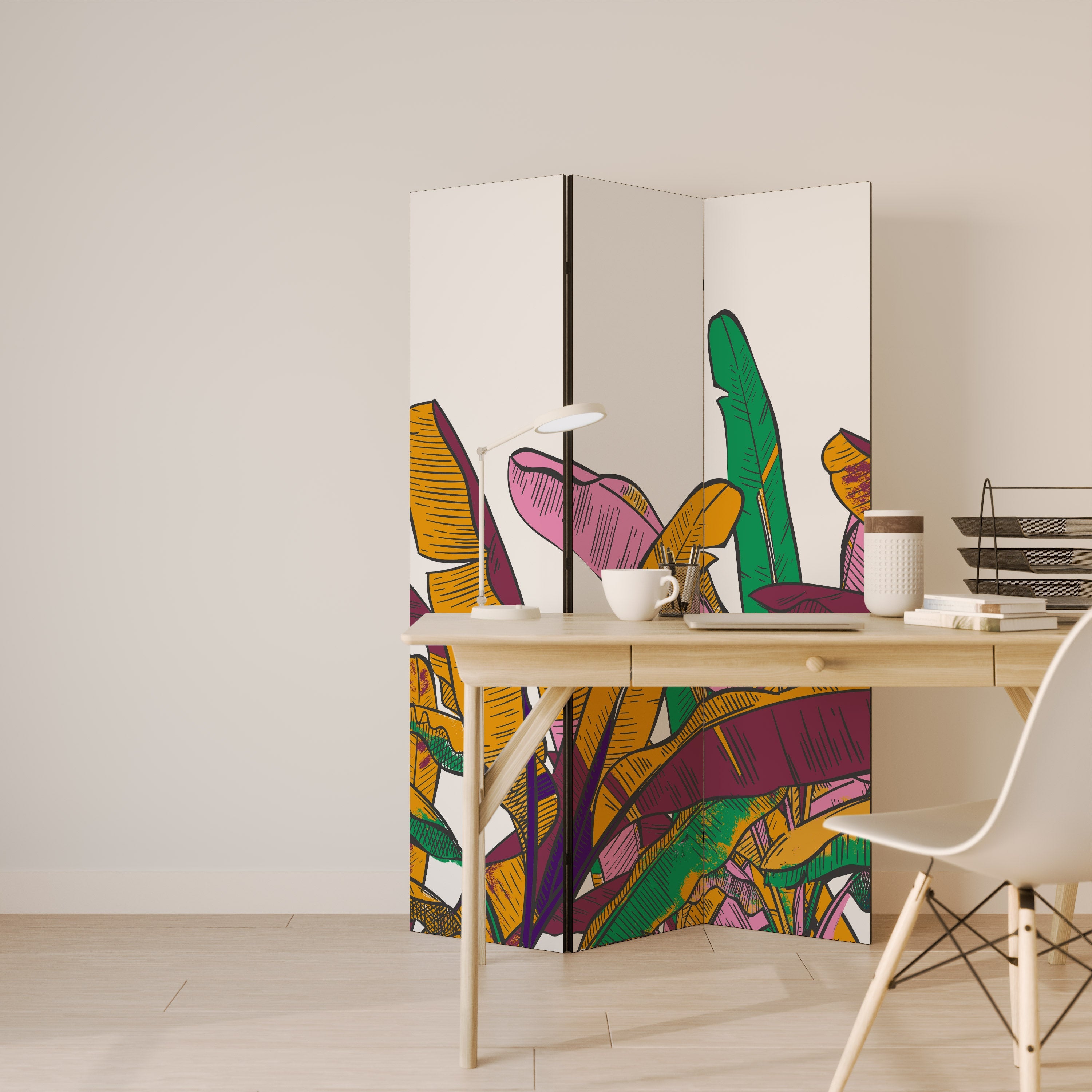 TROPICAL GLOW Decorative 3-Panel Room Divider