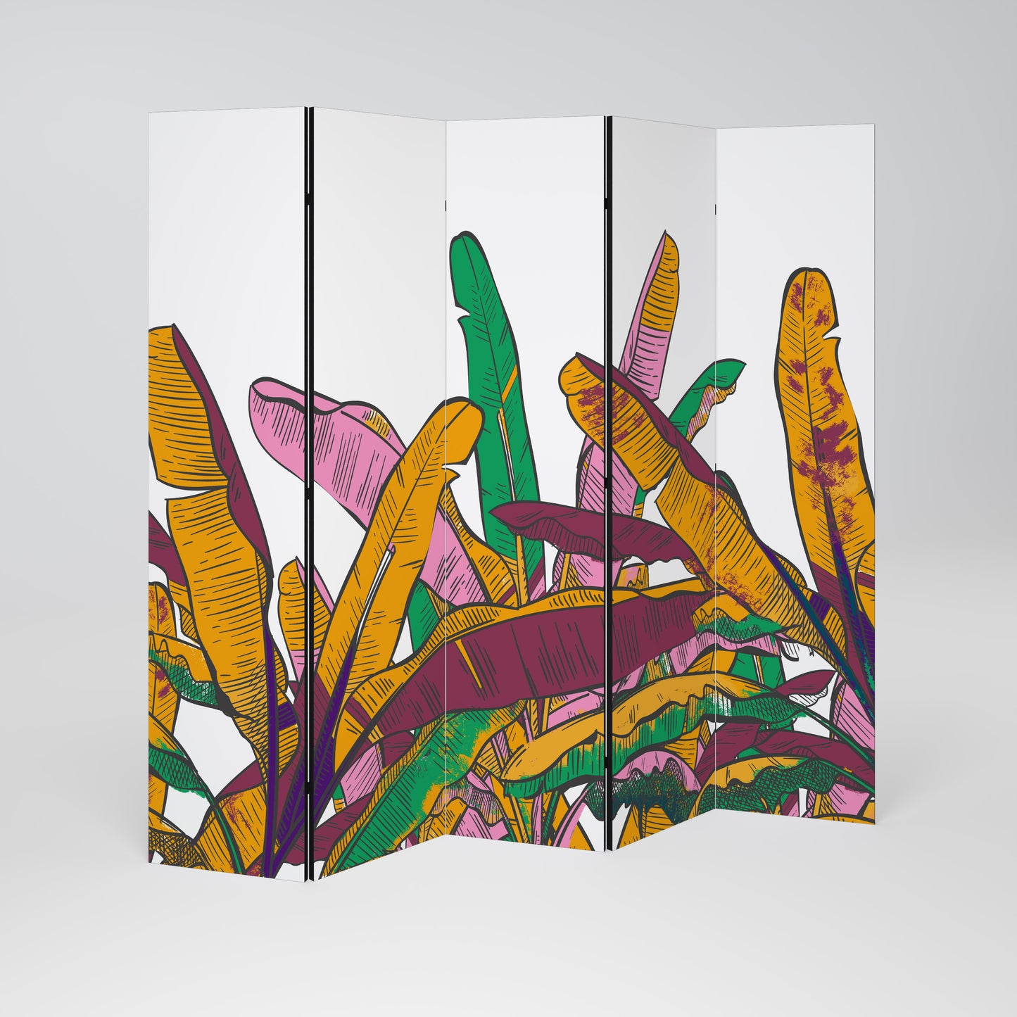 TROPICAL GLOW 5-teiliger Paravent