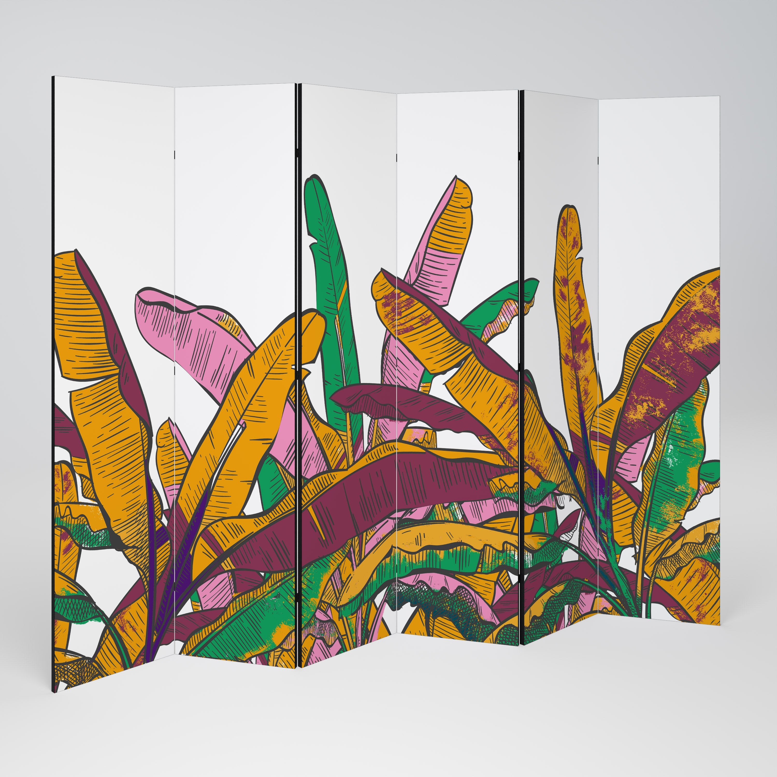 TROPICAL GLOW Dekorativer 6-teiliger Raumteiler