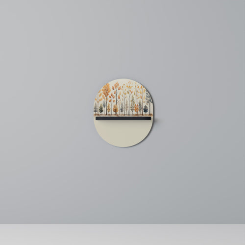 AUTUMN FOREST Ovales Kunstregal in Schwarz