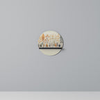 AUTUMN FOREST Rundes Kunstregal in Schwarz