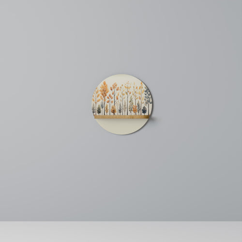 AUTUMN FOREST Rundes Kunstregal in Eiche-Optik