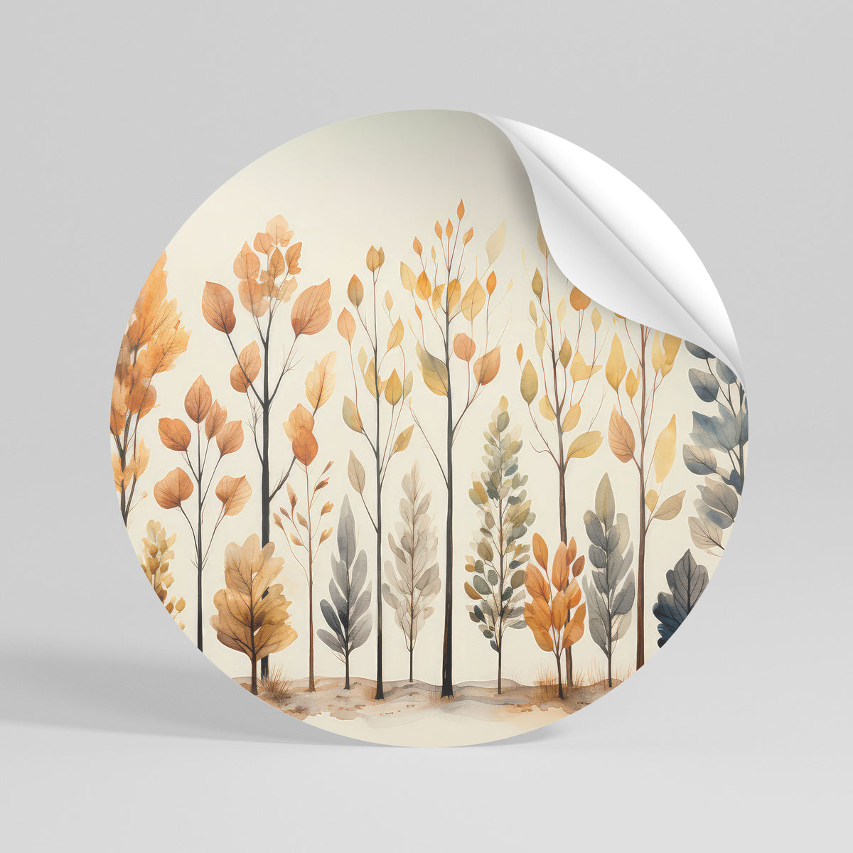 AUTUMN FOREST Runder Wandsticker zum Abziehen und Aufkleben