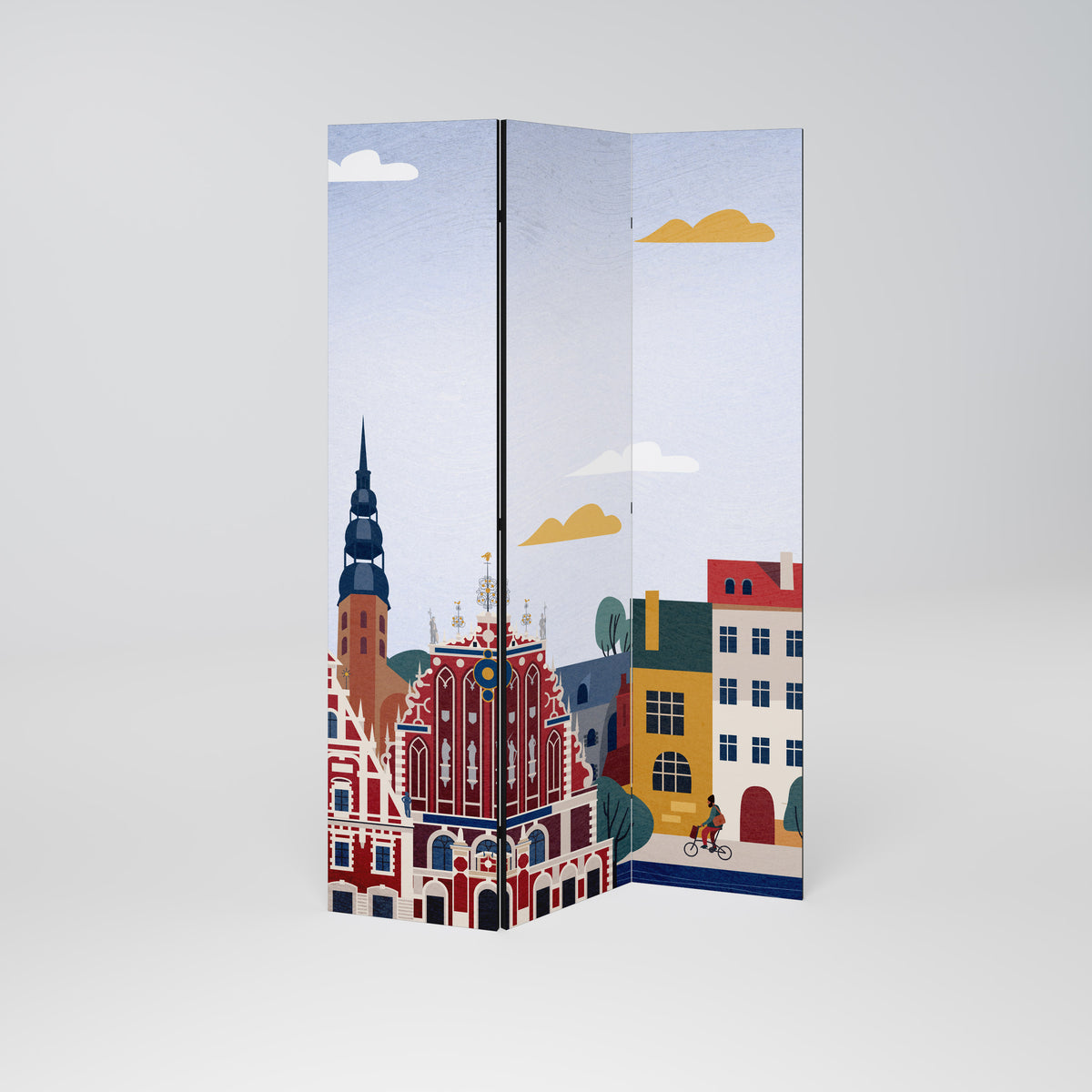 MEMORY OF RIGA 3-teiliger Paravent