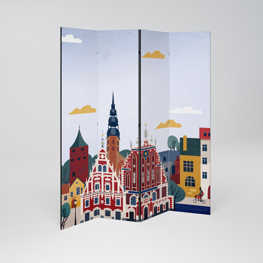 MEMORY OF RIGA 4-teiliger Paravent