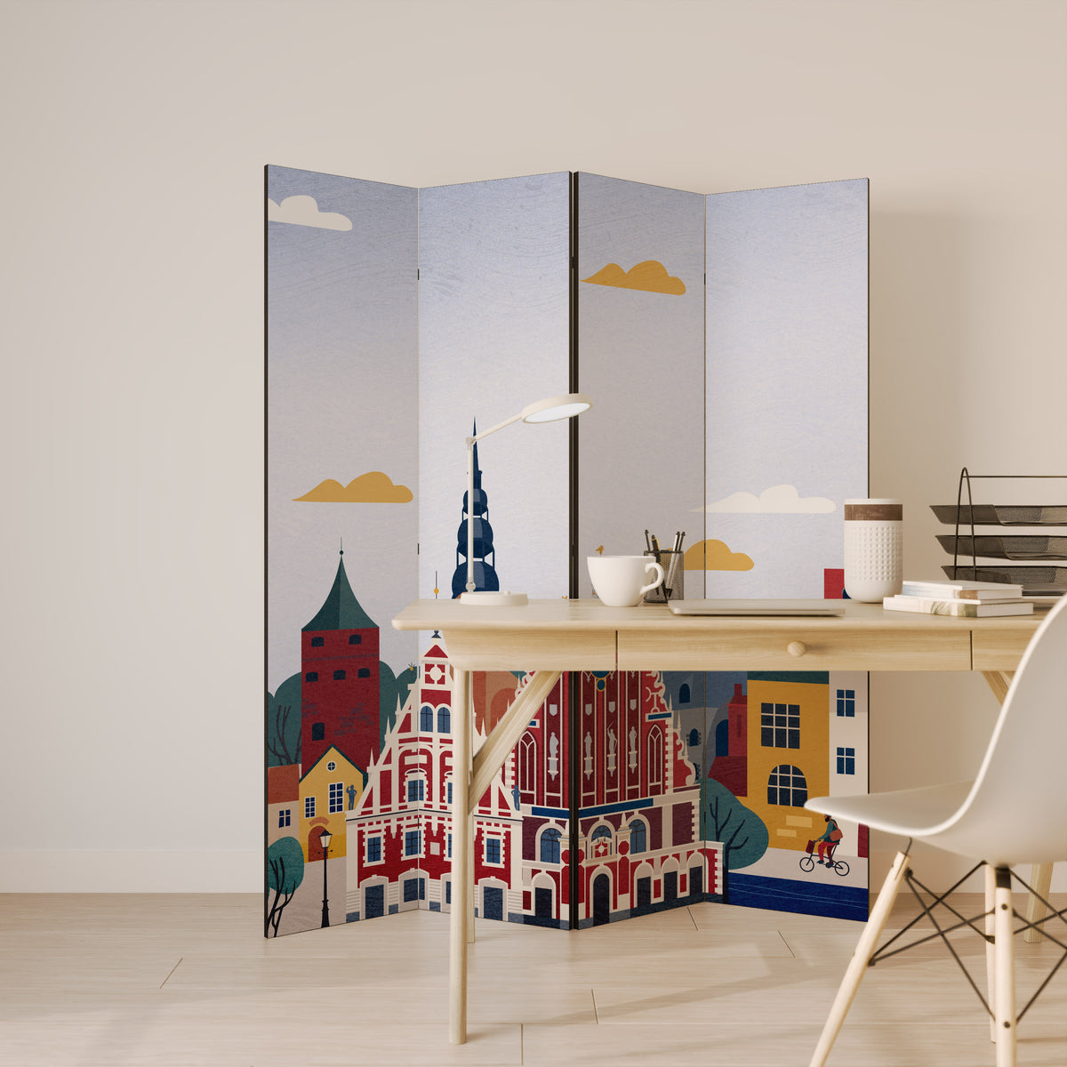 MEMORY OF RIGA 4-teiliger Paravent