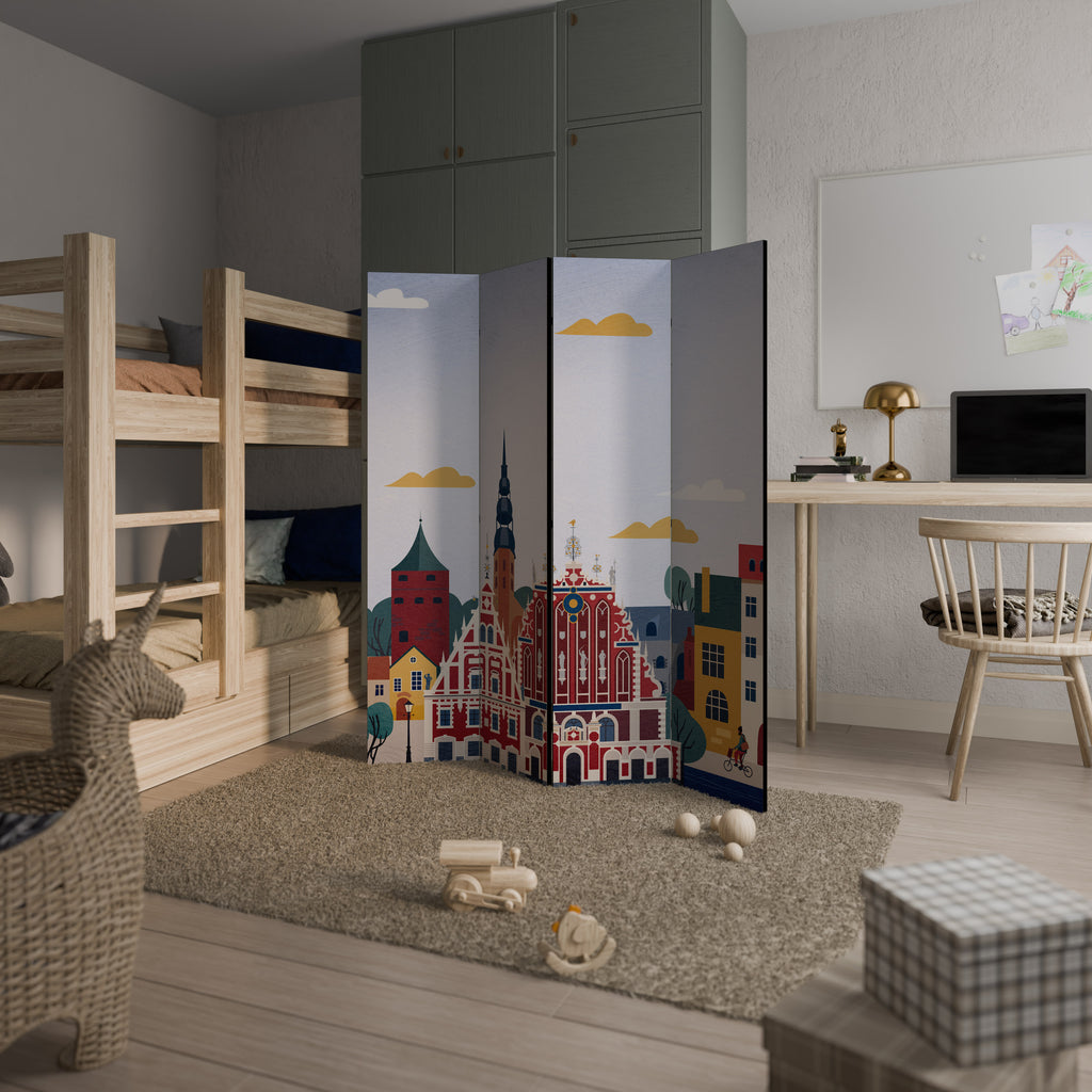 MEMORY OF RIGA 4-Panel Room Divider