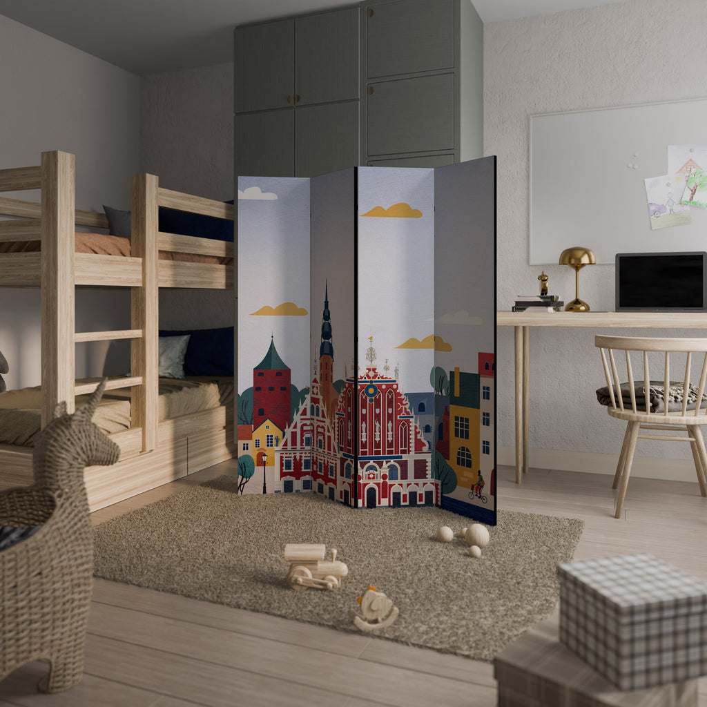 MEMORY OF RIGA Dekorativer 4-teiliger Raumteiler