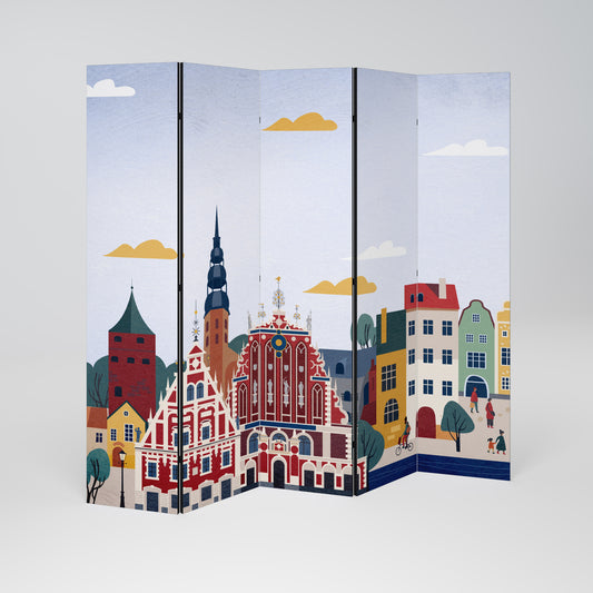 MEMORY OF RIGA 5-teiliger Paravent