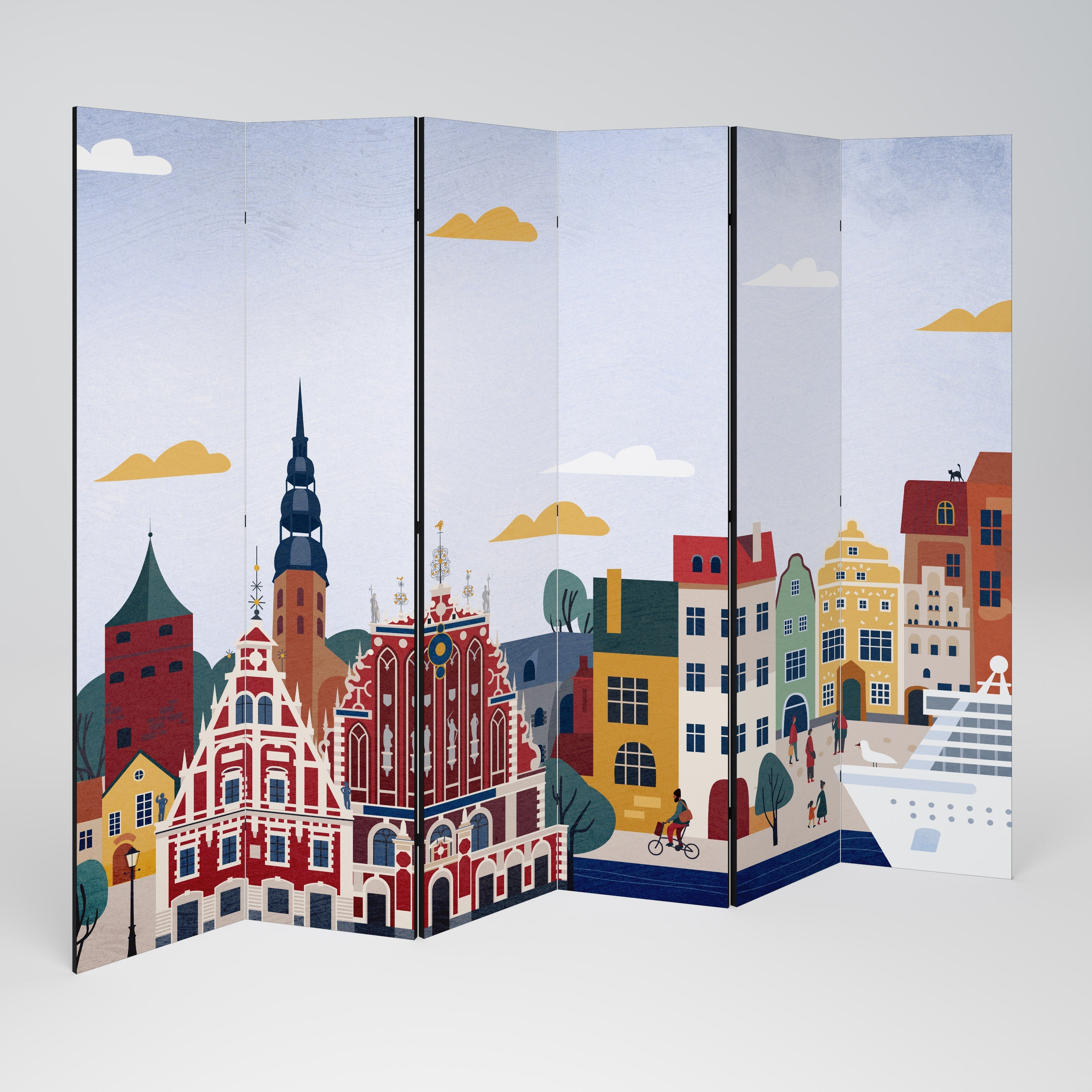 MEMORY OF RIGA Dekorativer 6-teiliger Raumteiler