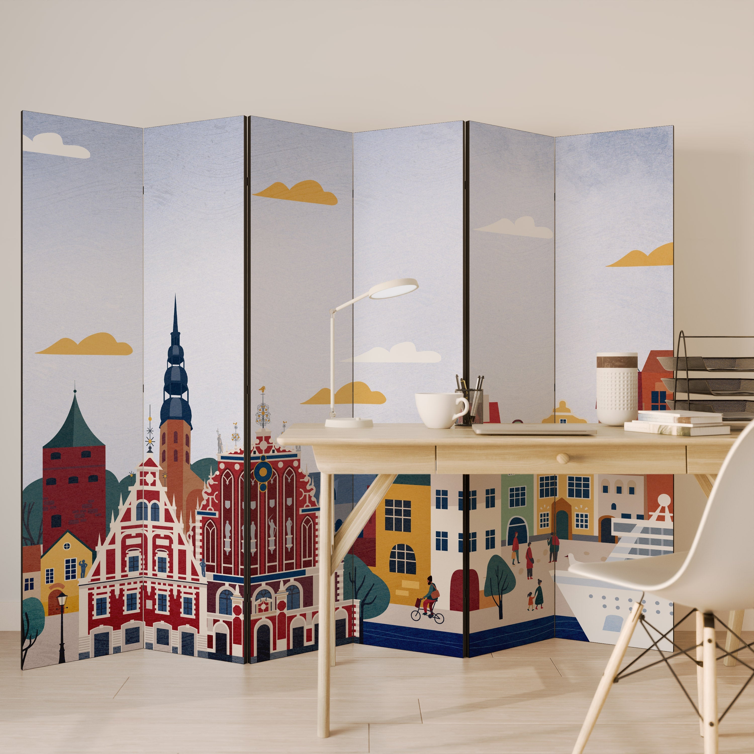 MEMORY OF RIGA Dekorativer 6-teiliger Raumteiler