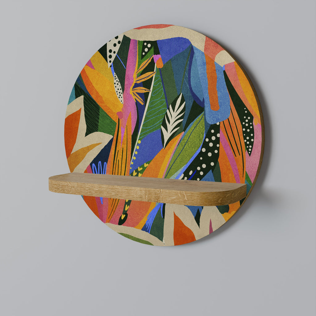 RAMPANT VEGETATION Rundes Kunstregal in Eiche-Optik