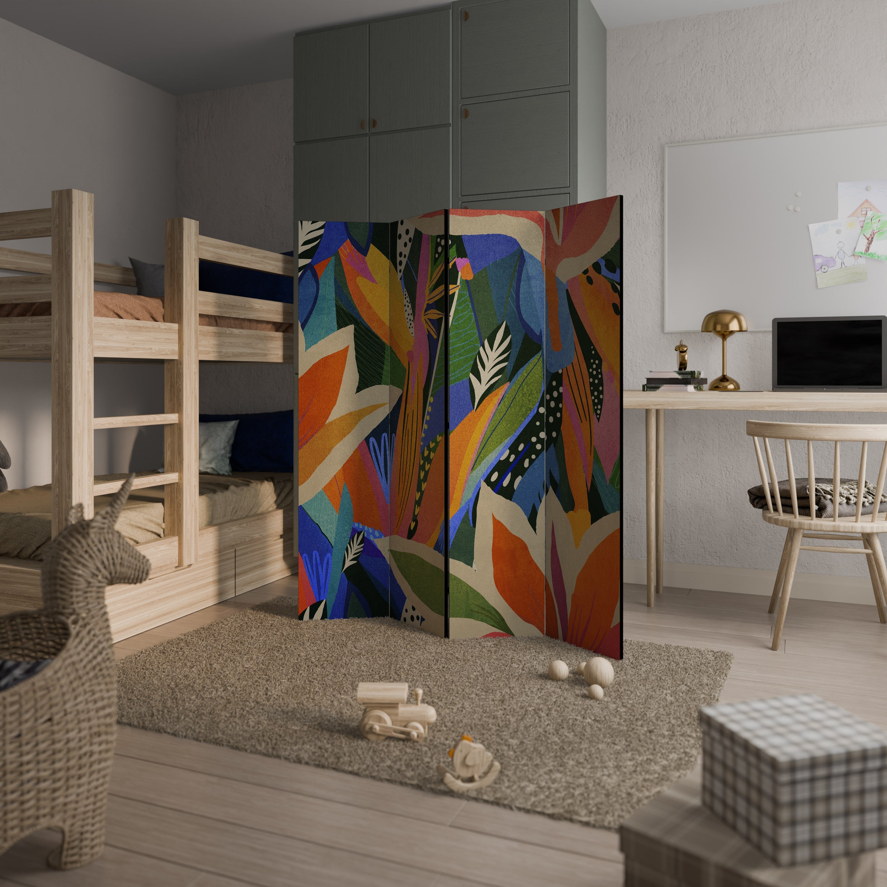 RAMPANT VEGETATION Dekorativer 4-teiliger Raumteiler