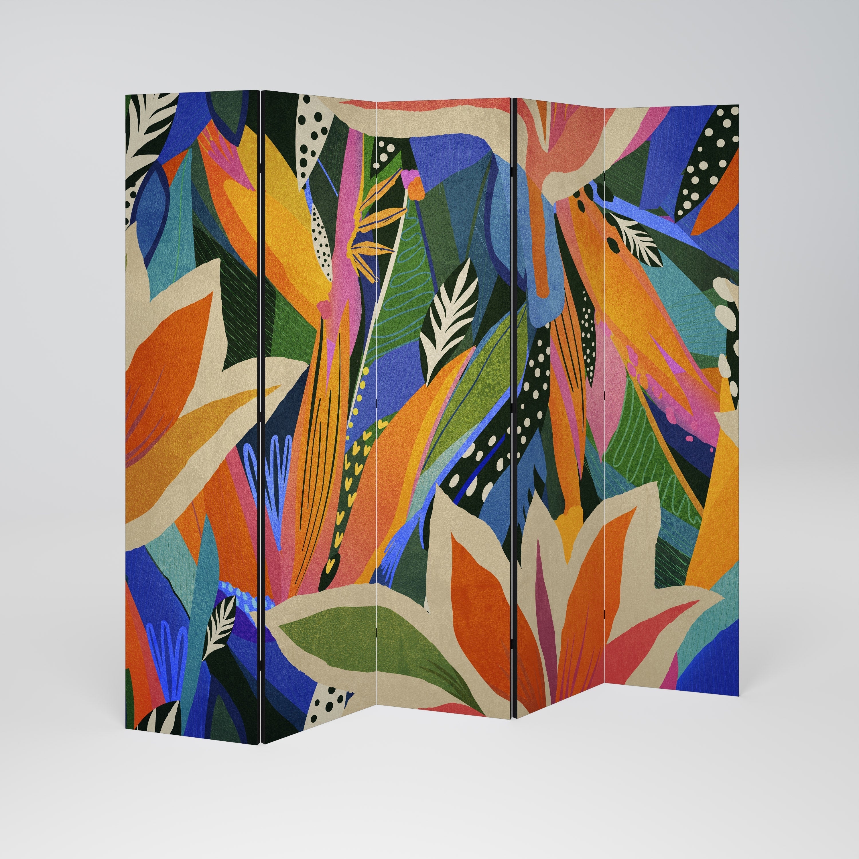 RAMPANT VEGETATION Decorative 5-Panel Room Divider