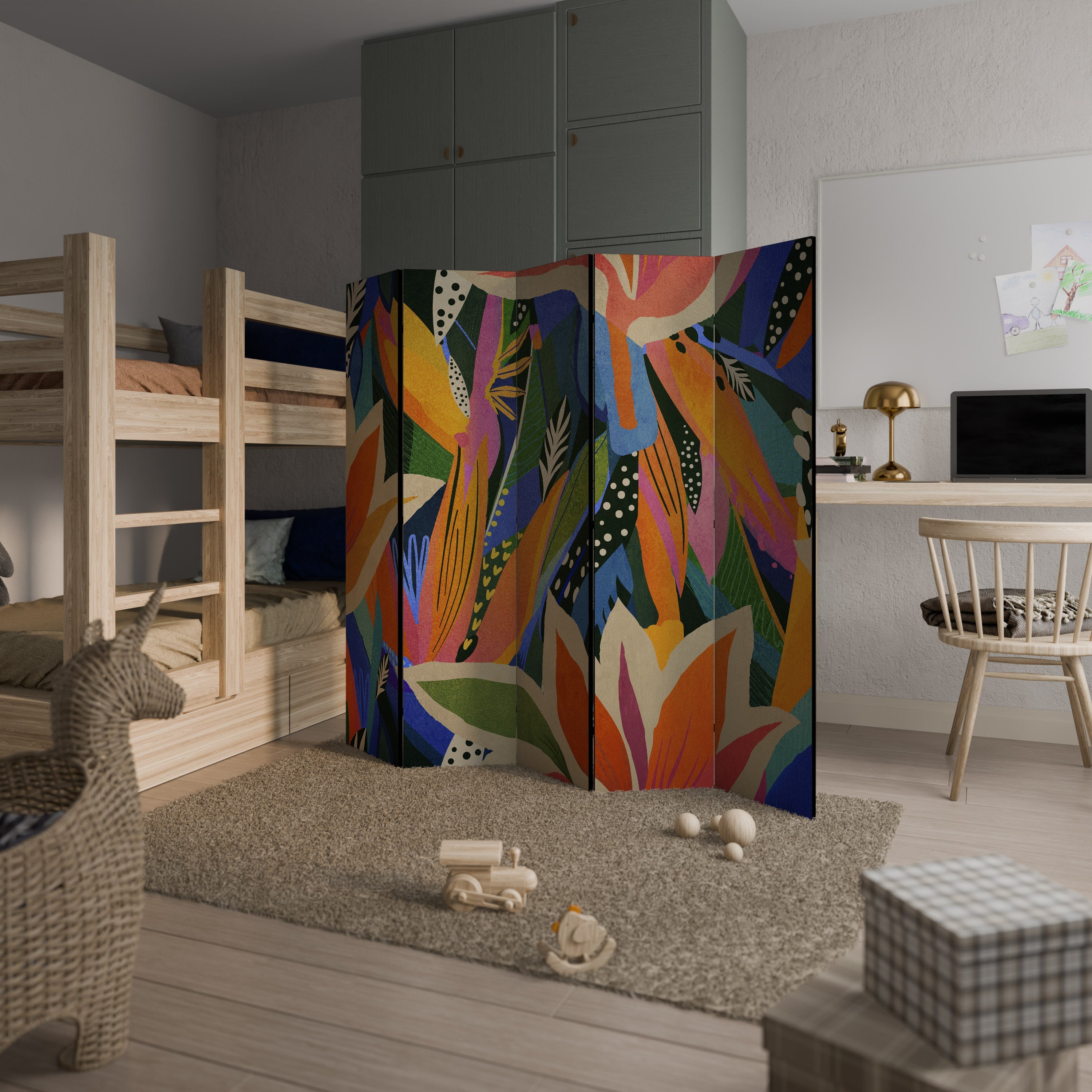 RAMPANT VEGETATION Decorative 5-Panel Room Divider