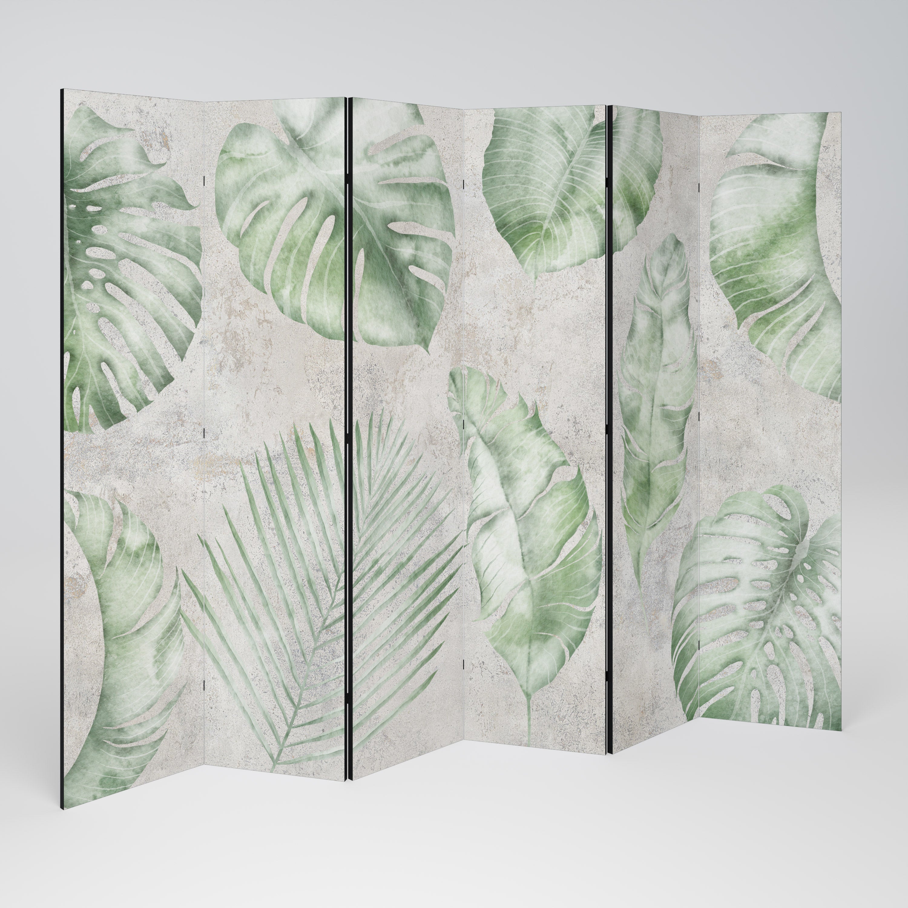 LUSH LEAF WHISPERS Dekorativer 6-teiliger Raumteiler