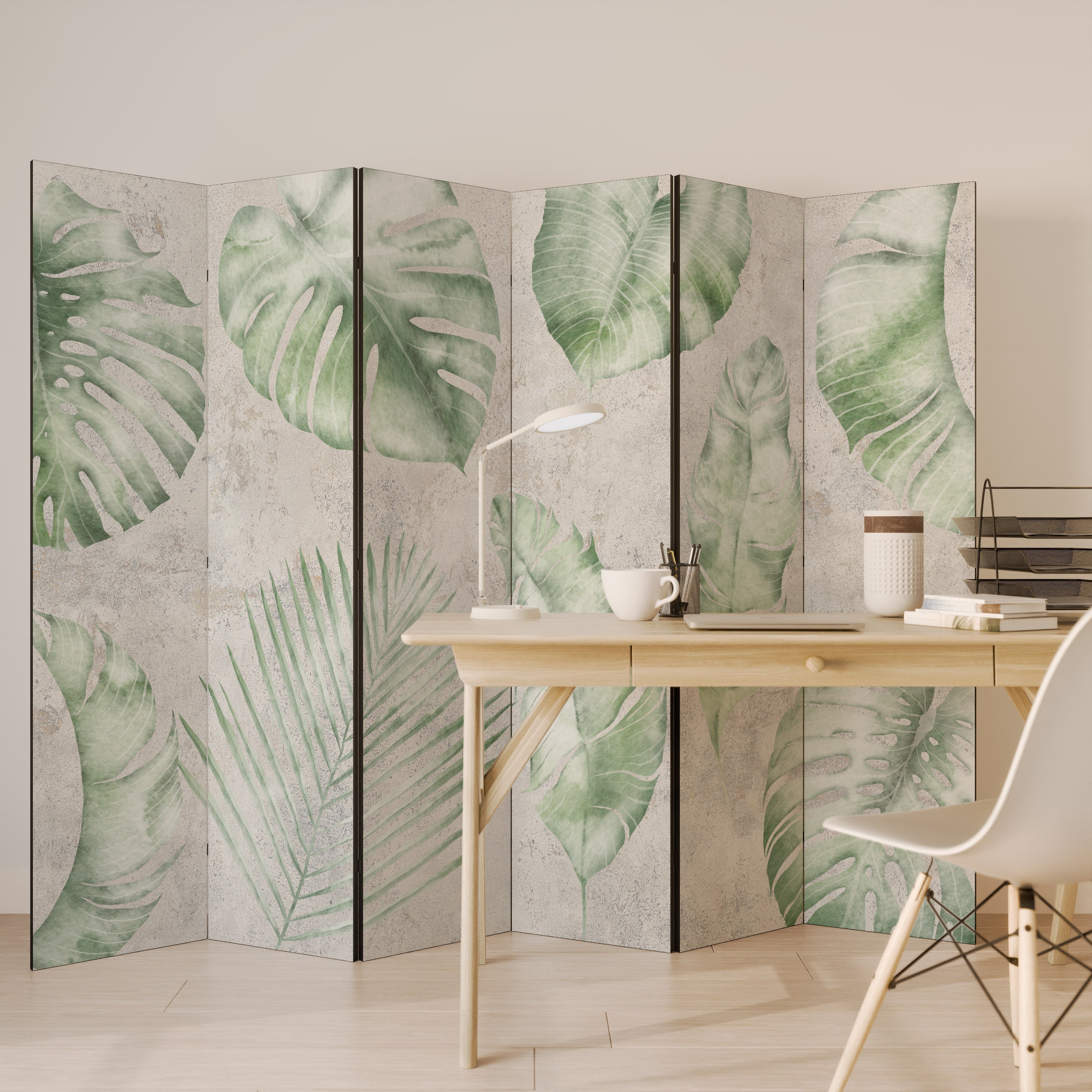 LUSH LEAF WHISPERS Dekorativer 6-teiliger Raumteiler