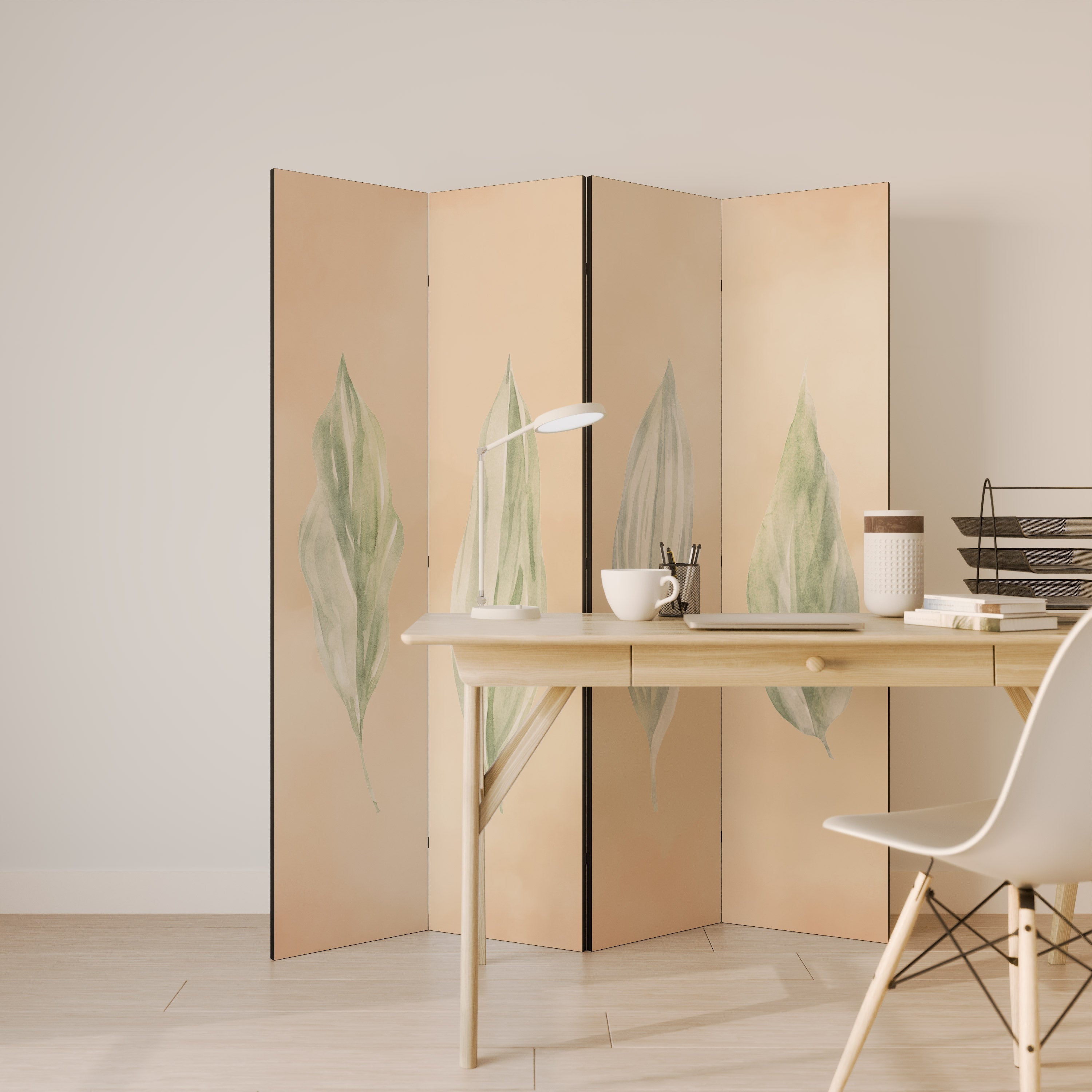 LEAFY HARMONY Dekorativer 4-teiliger Raumteiler