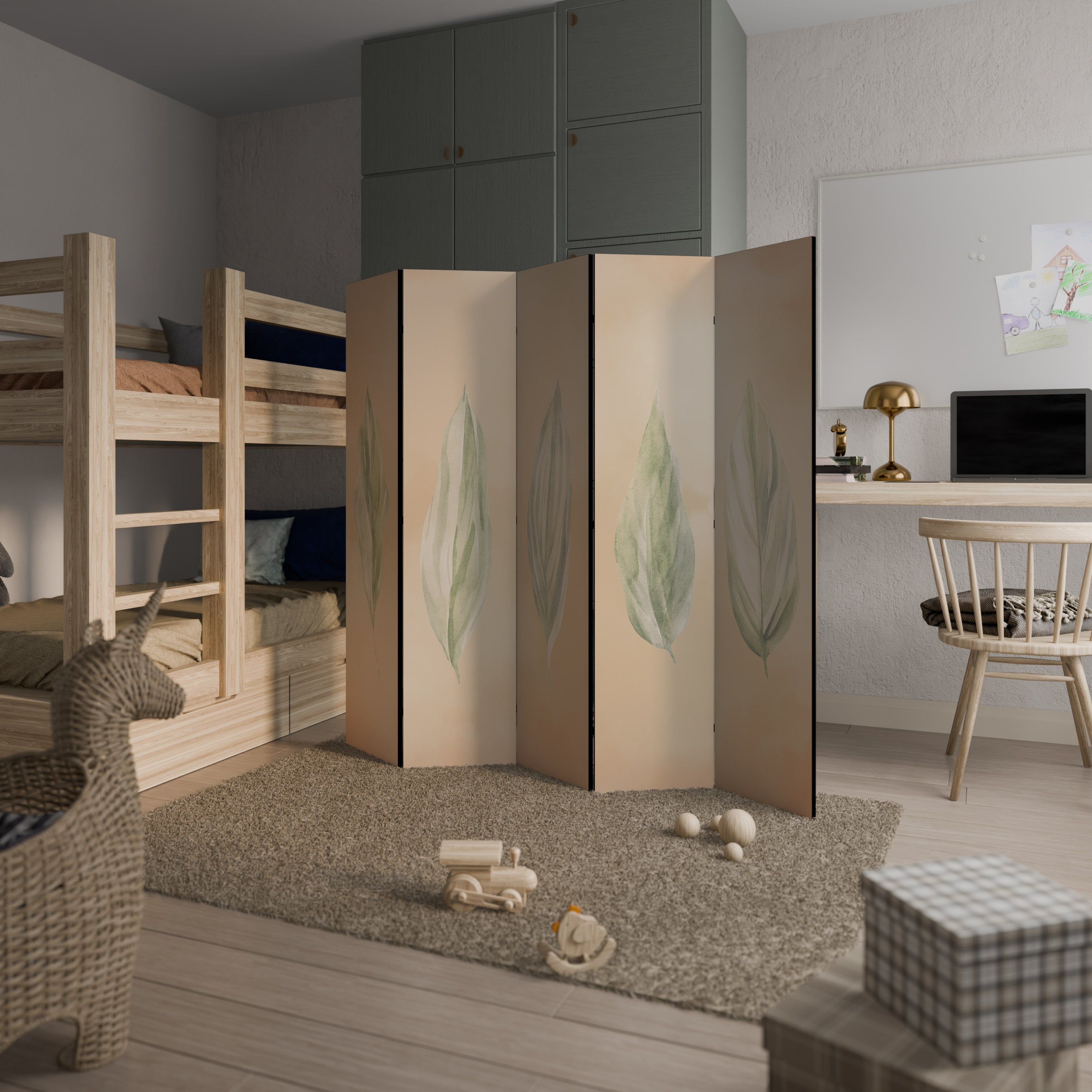 LEAFY HARMONY Decorative 5-Panel Room Divider