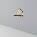 AURA OF LIGHT Rundes Kunstregal in Schwarz