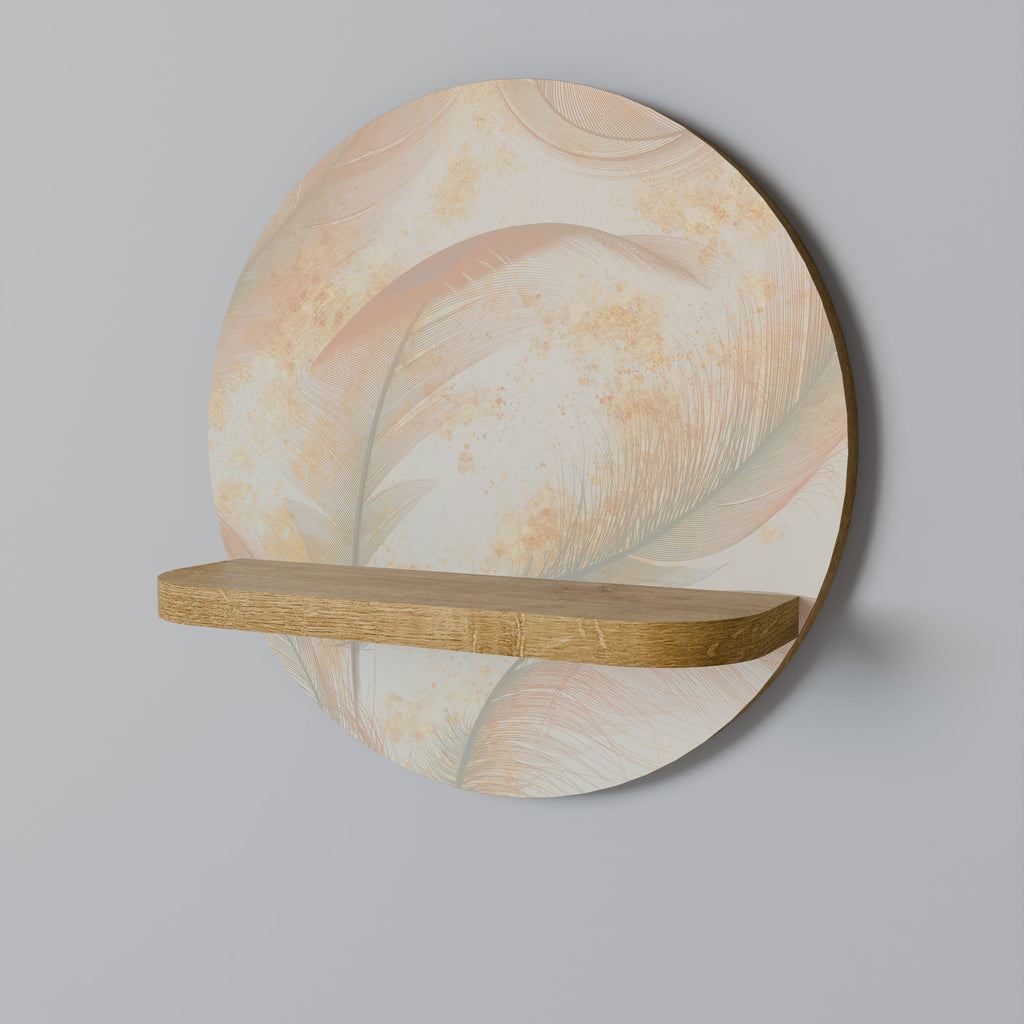 AURA OF LIGHT Rundes Kunstregal in Eiche-Optik