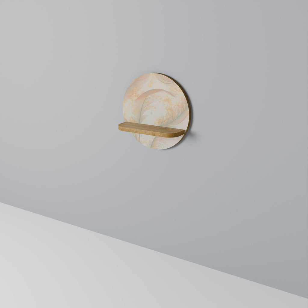 AURA OF LIGHT Rundes Kunstregal in Eiche-Optik