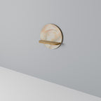 AURA OF LIGHT Rundes Kunstregal in Eiche-Optik