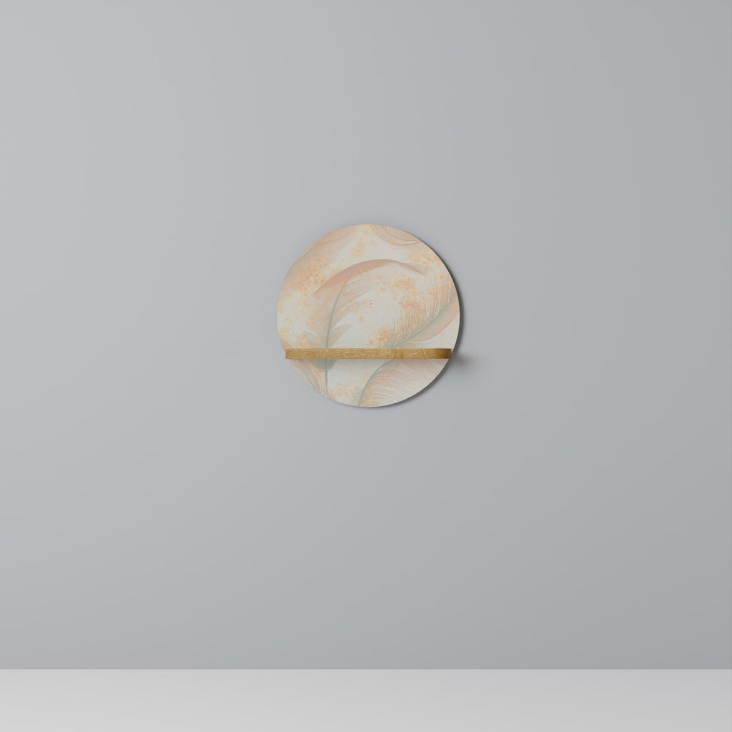 AURA OF LIGHT Rundes Kunstregal in Eiche-Optik