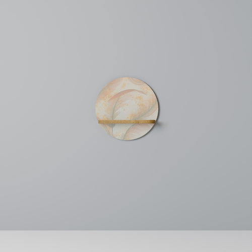 AURA OF LIGHT Rundes Kunstregal in Eiche-Optik