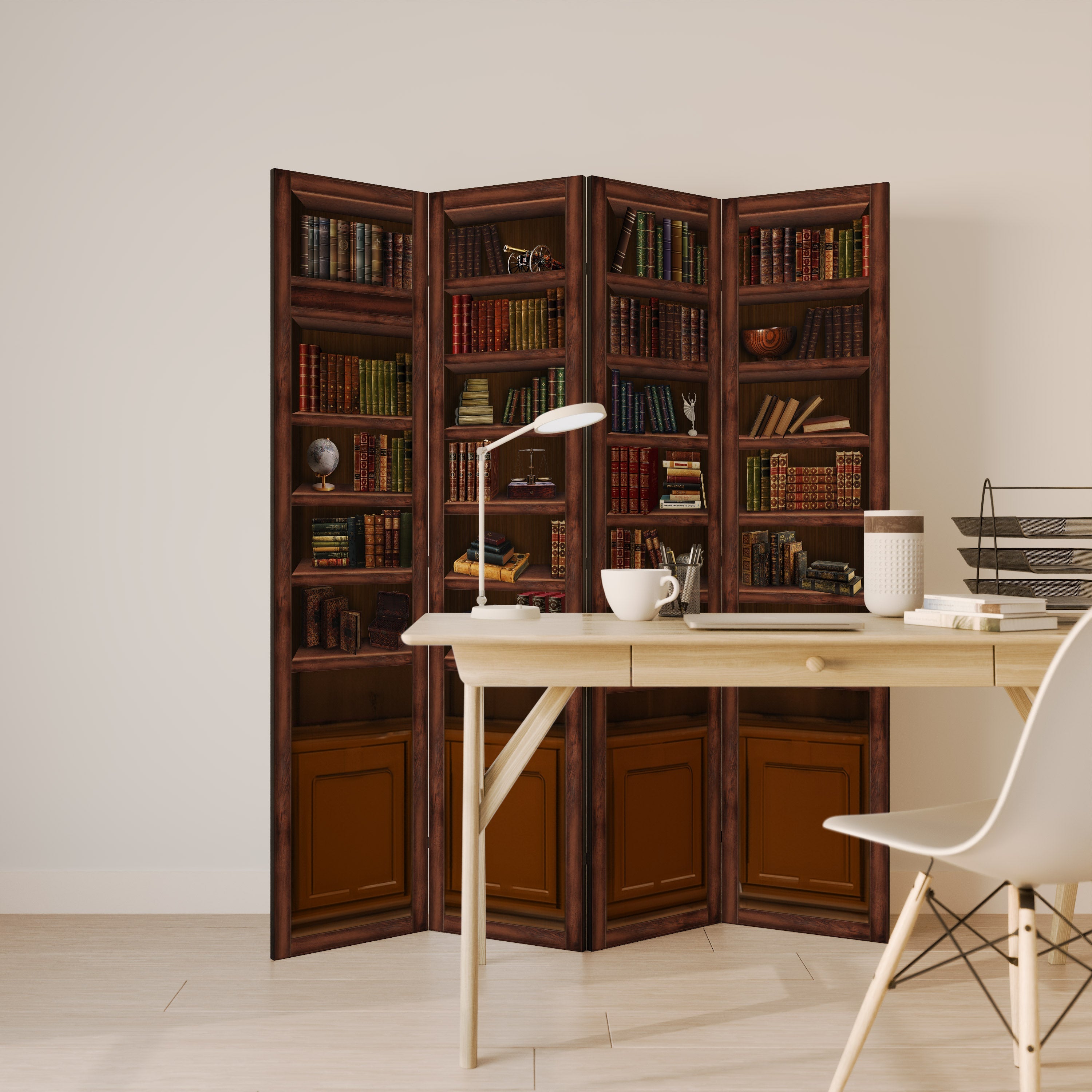 WISDOM IN WOOD Dekorativer 4-teiliger Raumteiler