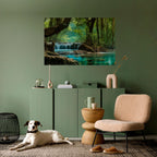 TRANQUIL WATERFALL ESCAPE Selbstklebendes Horizontal-Poster