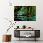 TRANQUIL WATERFALL ESCAPE Selbstklebendes Horizontal-Poster