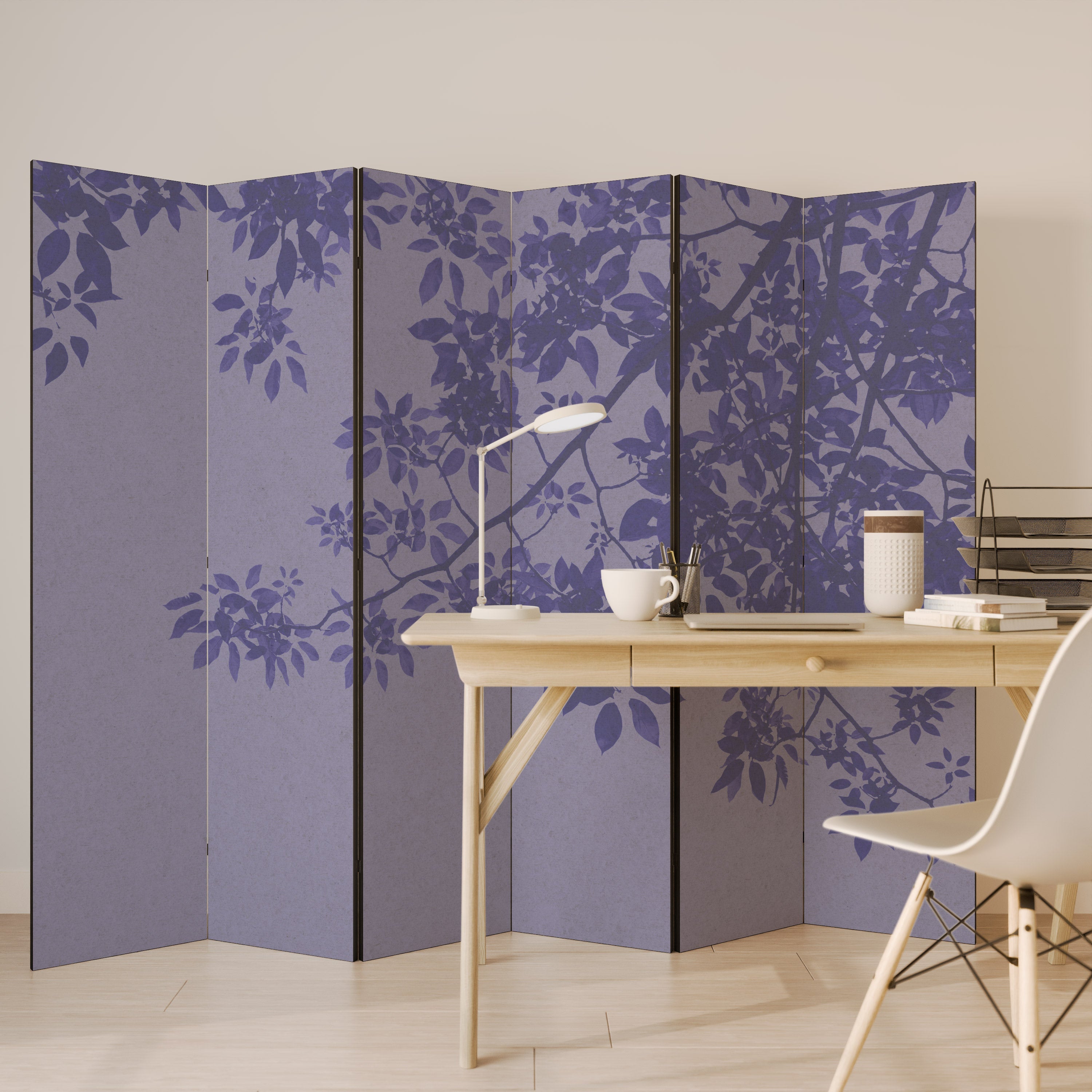 ELEGANT LEAFY VEIL Dekorativer 6-teiliger Raumteiler
