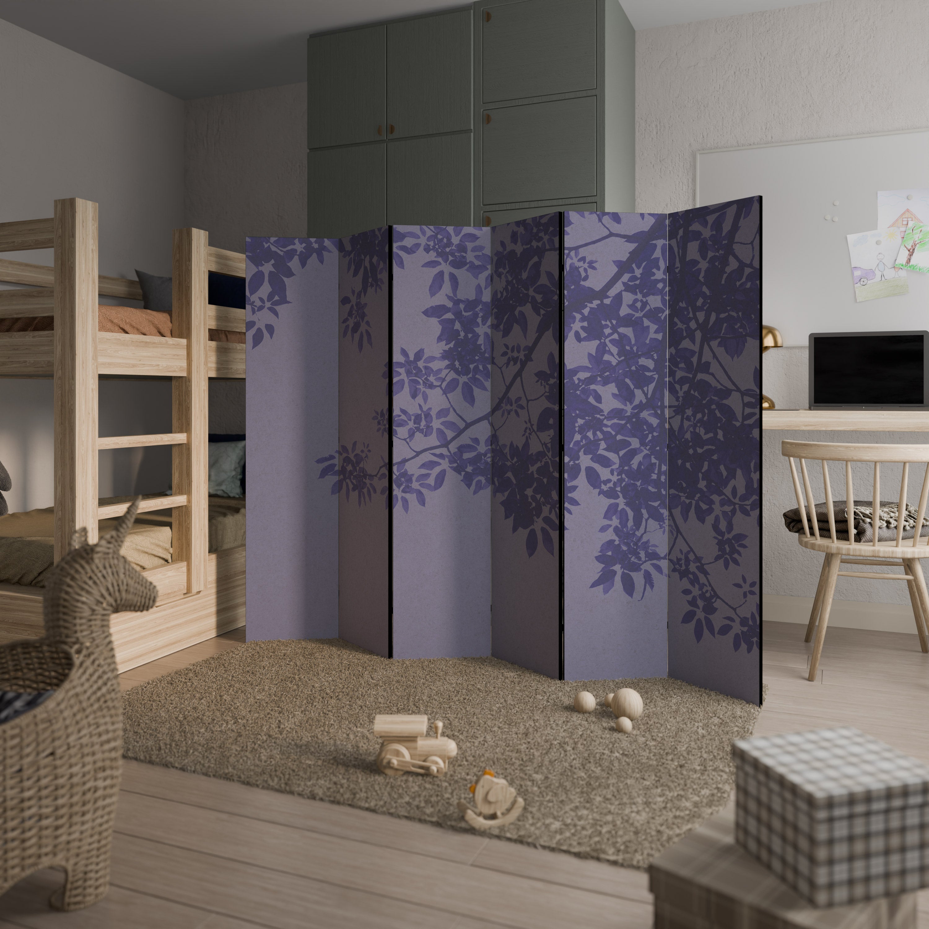 ELEGANT LEAFY VEIL Dekorativer 6-teiliger Raumteiler