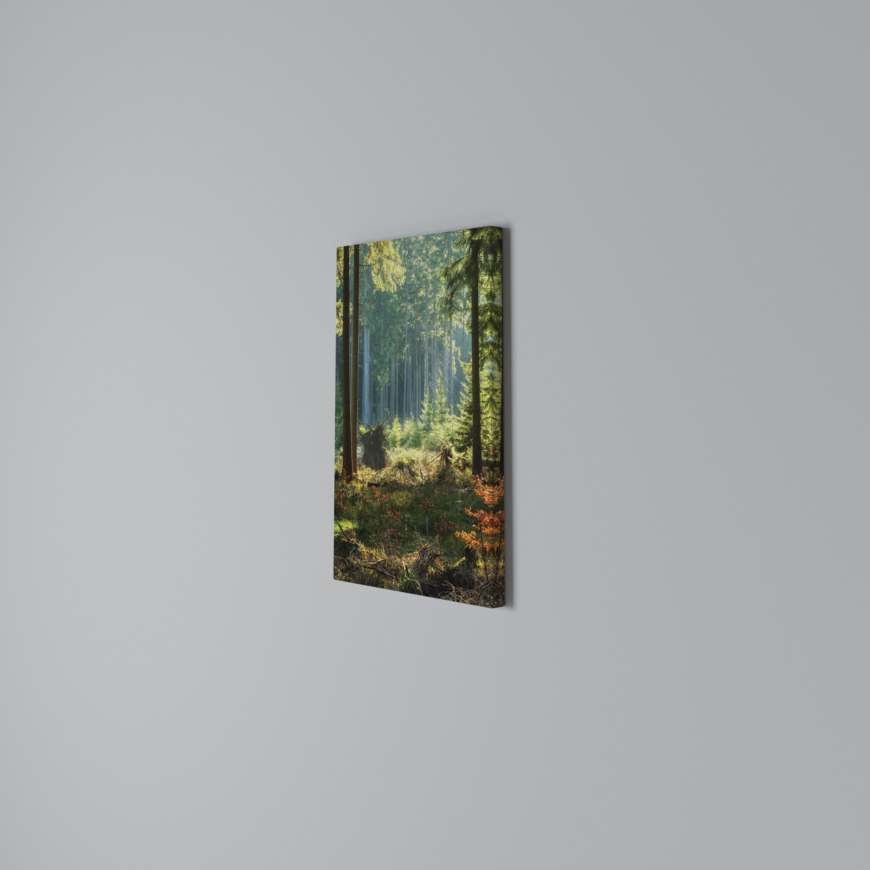 SUNLIT FOREST SERENADE Vertical Canvas Print
