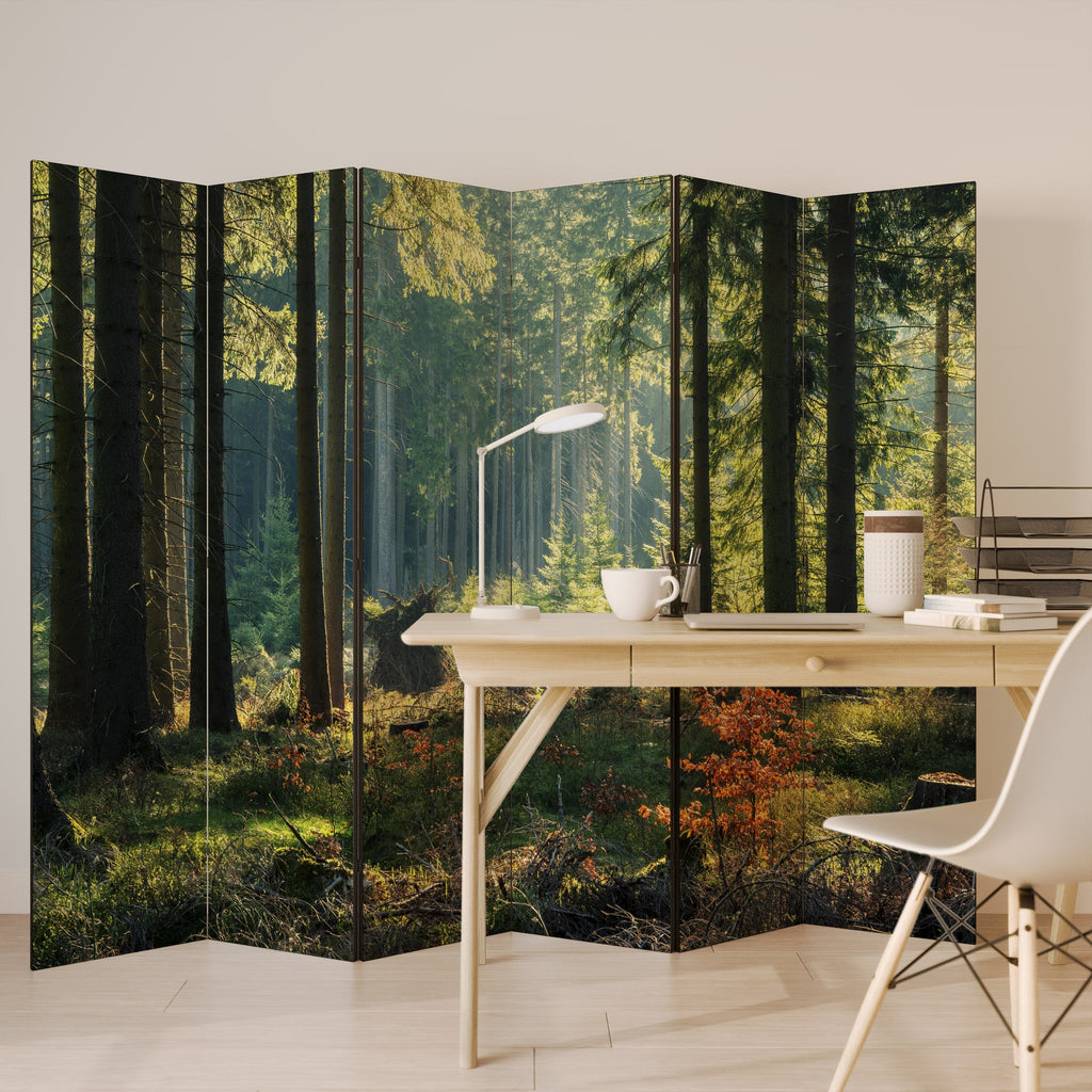 SUNLIT FOREST SERENADE Dekorativer 6-teiliger Raumteiler