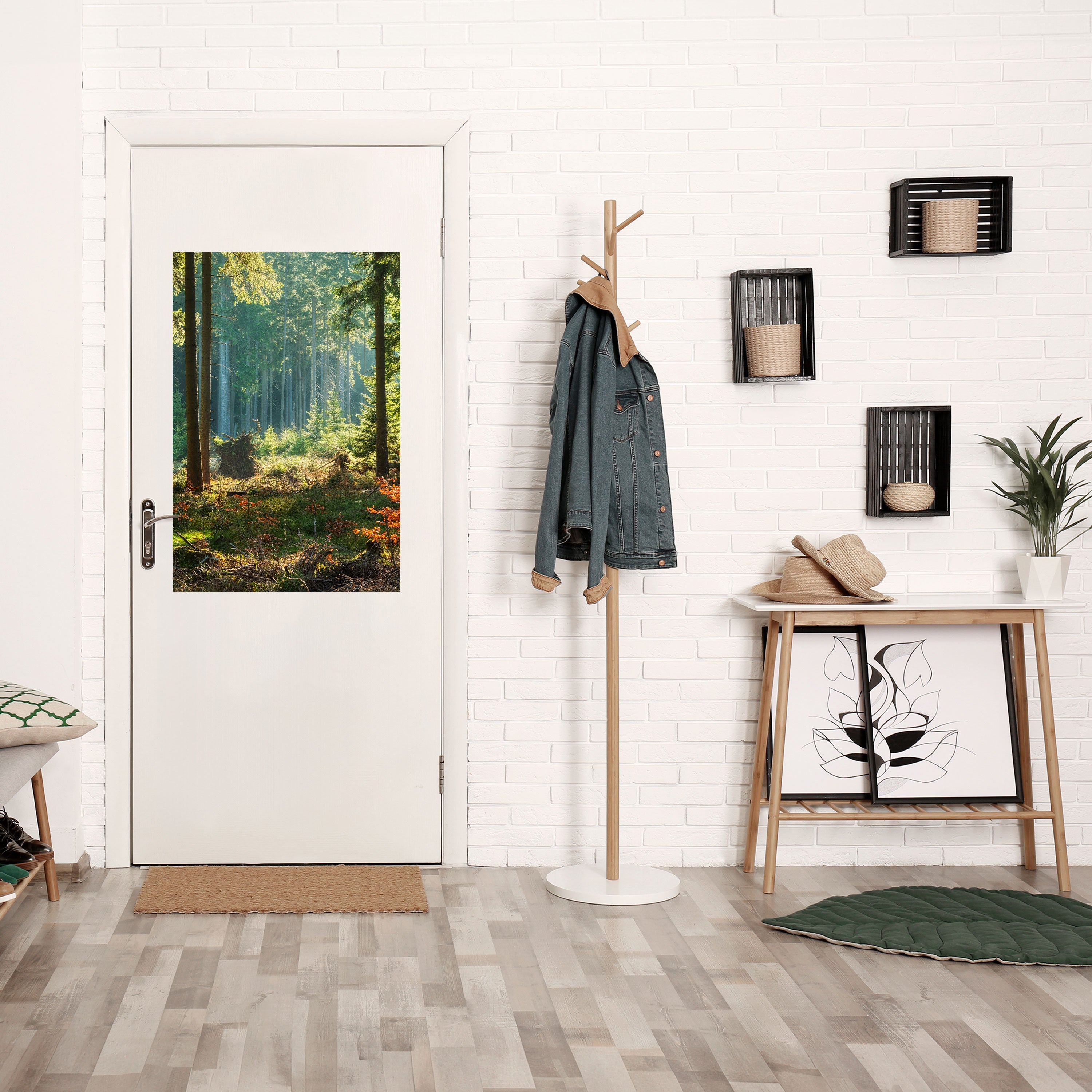 SUNLIT FOREST SERENADE Vertikales Poster zum Abziehen und Aufkleben