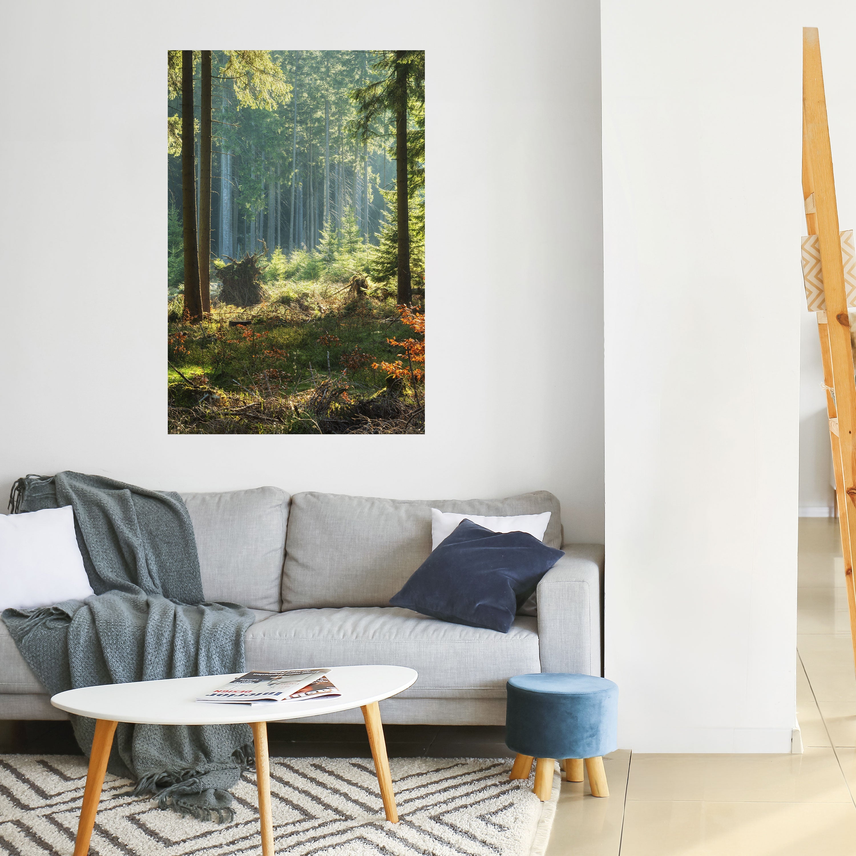 SUNLIT FOREST SERENADE Vertikales Poster zum Abziehen und Aufkleben