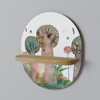 FLIGHT OVER Oval Art Shelf In Oak Effect