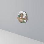 FLIGHT OVER Oval Art Shelf In Oak Effect